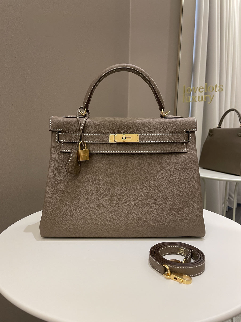 Hermes Kelly 32 Etoupe Togo