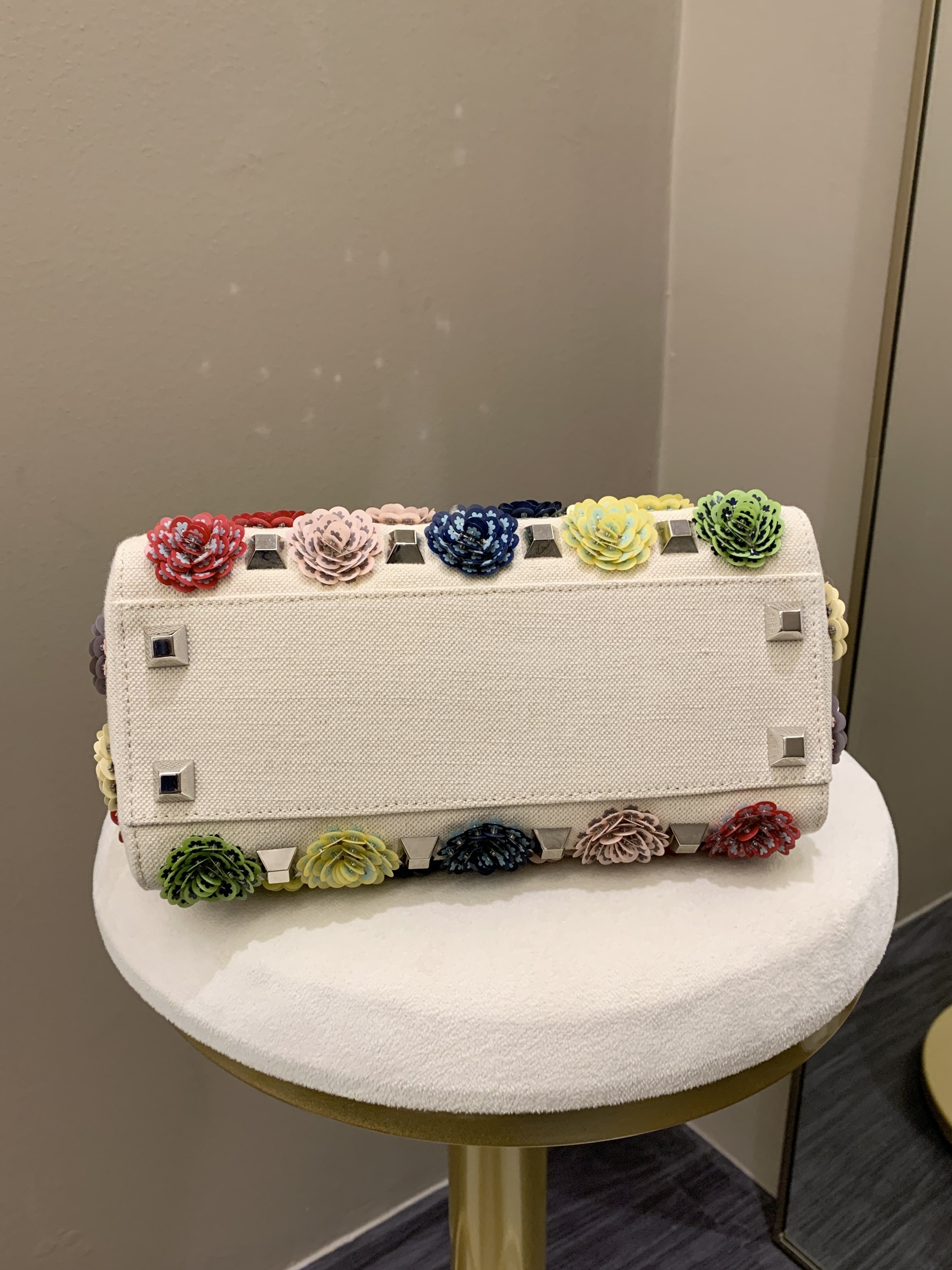 Fendi Peekabo Floral Embellished Ivory / Multi Color