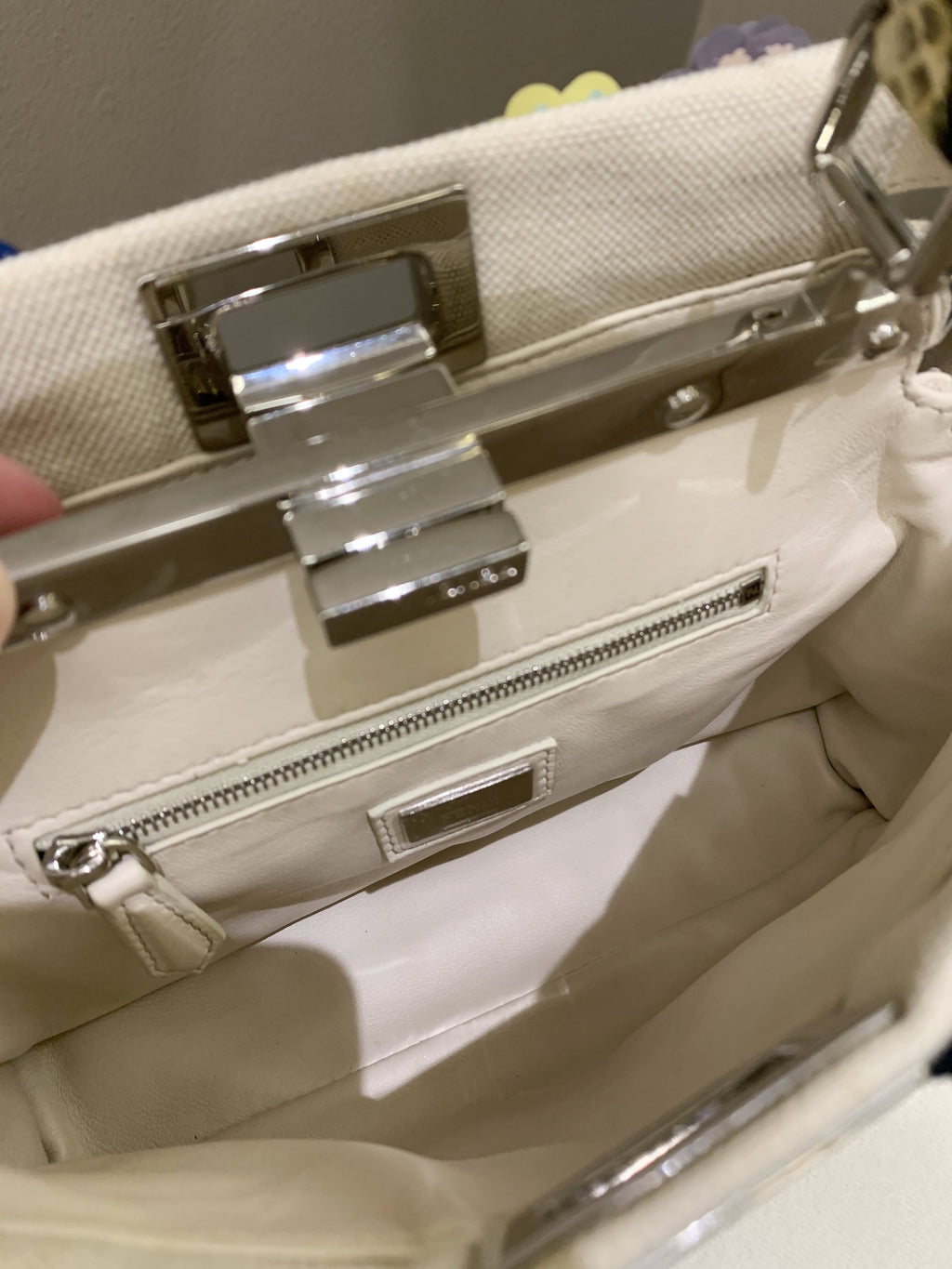 Fendi Peekabo Floral Embellished Ivory / Multi Color