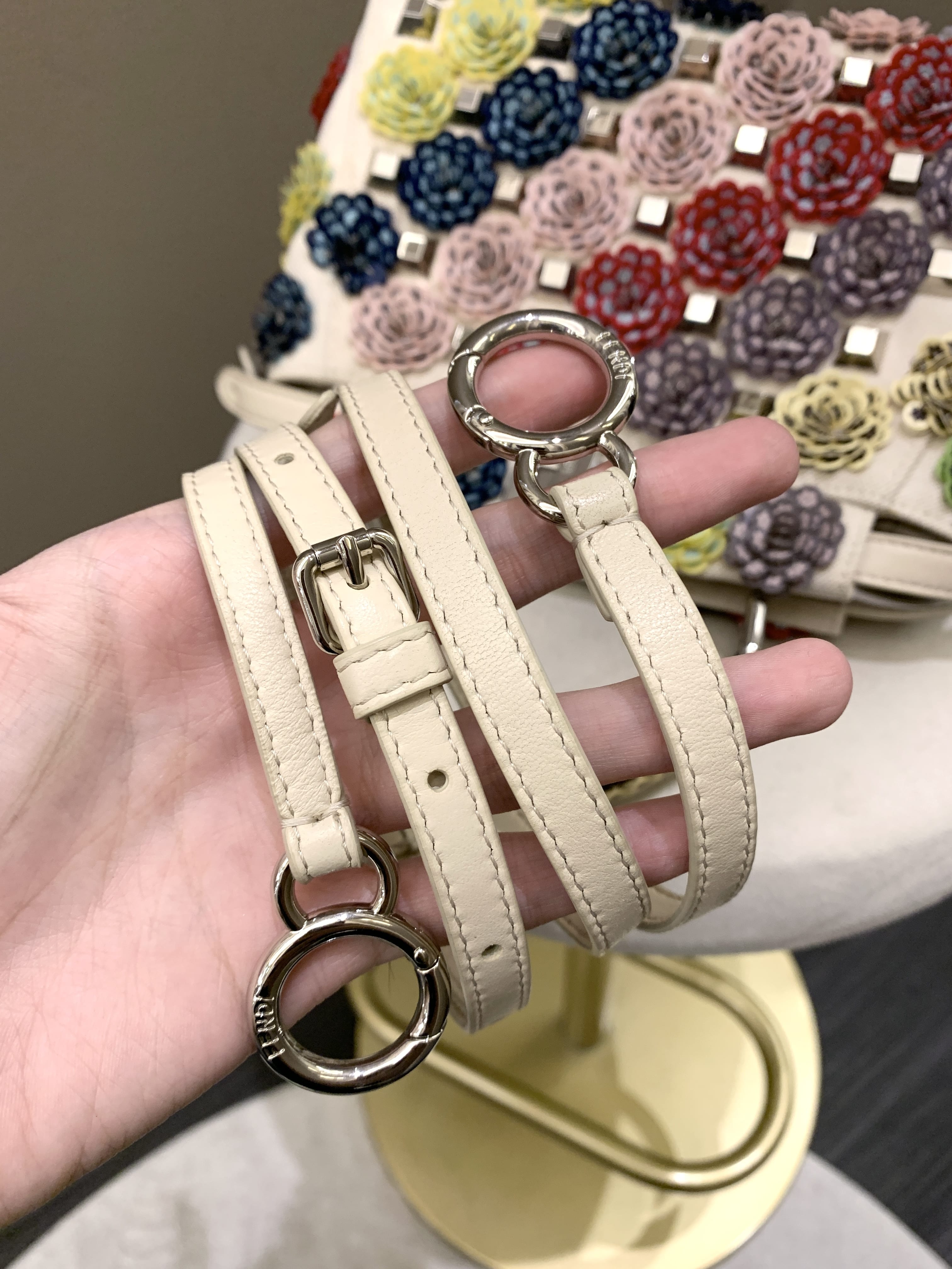 Fendi Peekabo Floral Embellished Ivory / Multi Color