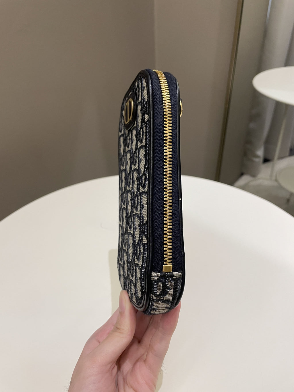 Dior 30 Montaigne Phone Pouch Blue Oblique
