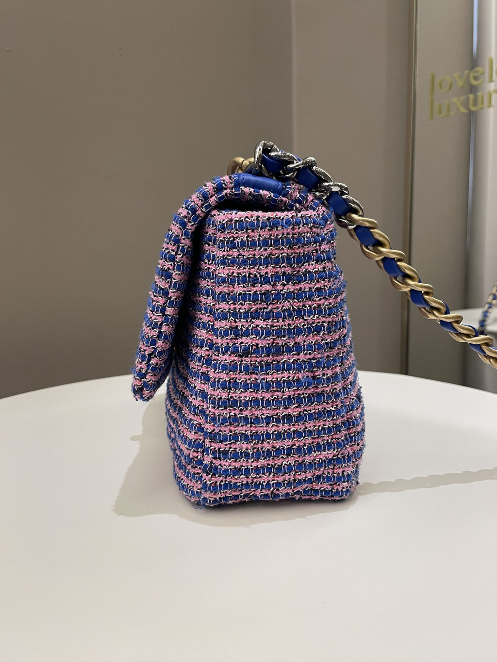 Chanel 19 Flap Bag Blue / Pink Tweed