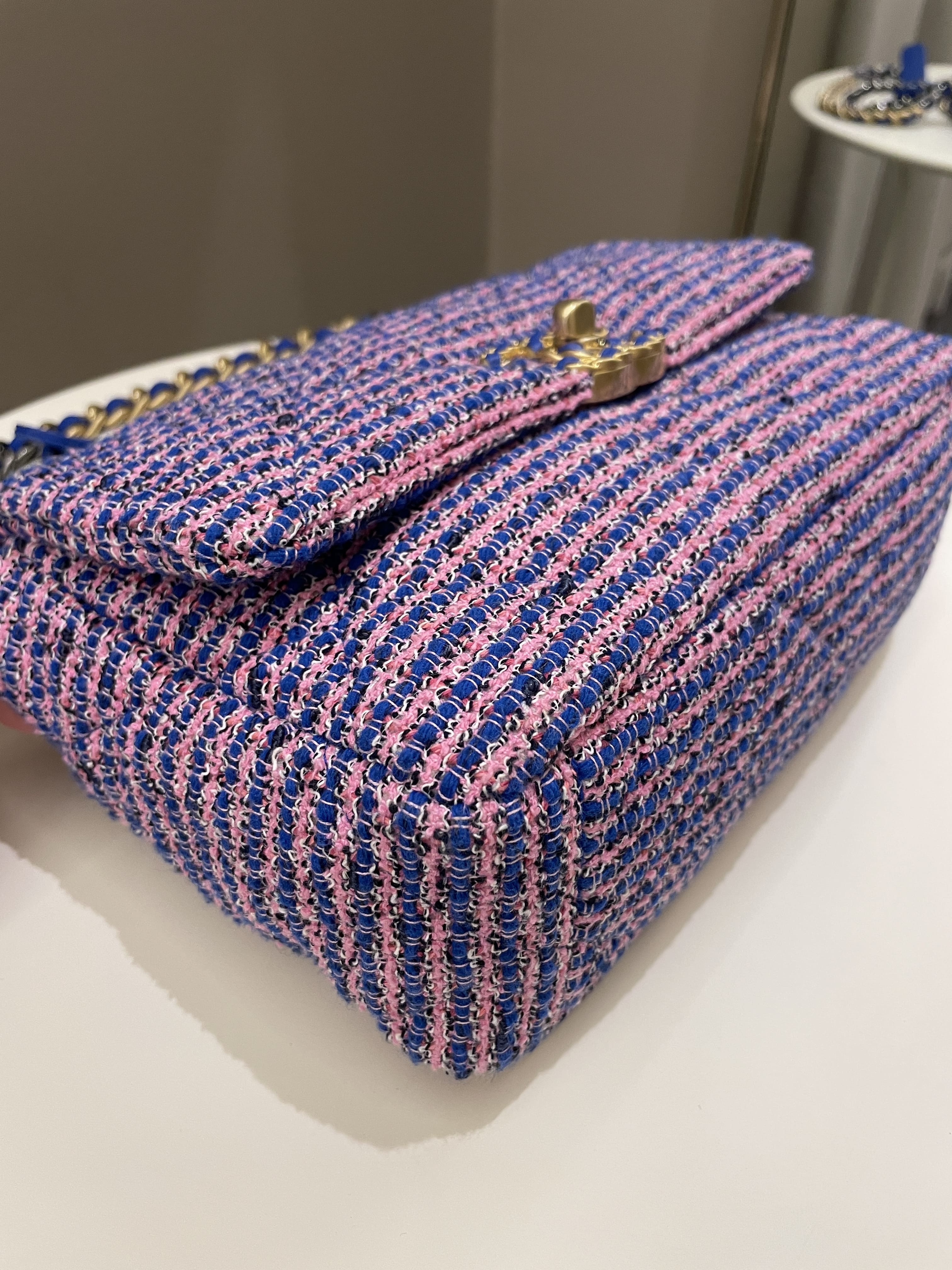 Chanel 19 Flap Bag Blue / Pink Tweed