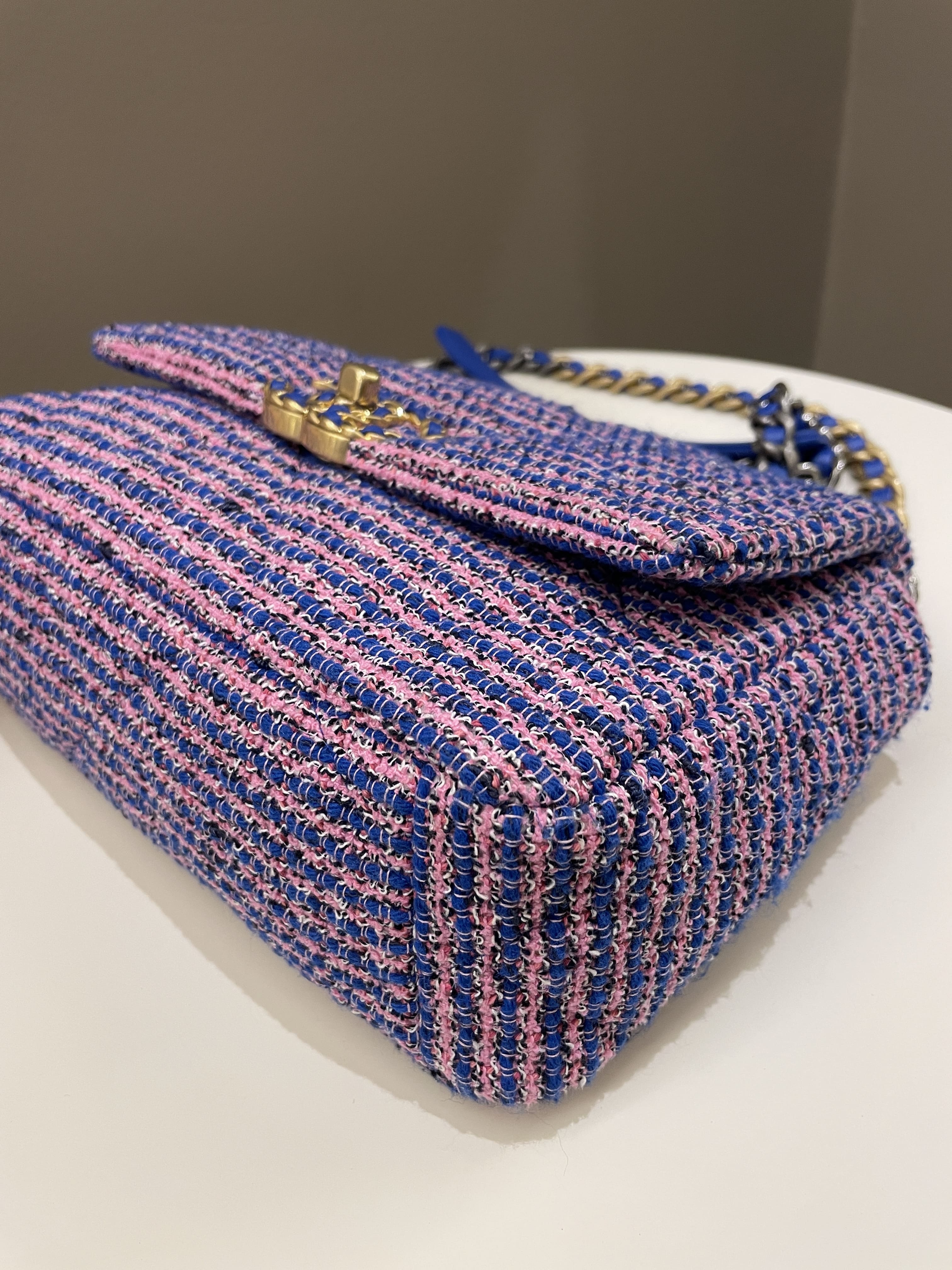 Chanel 19 Flap Bag Blue / Pink Tweed