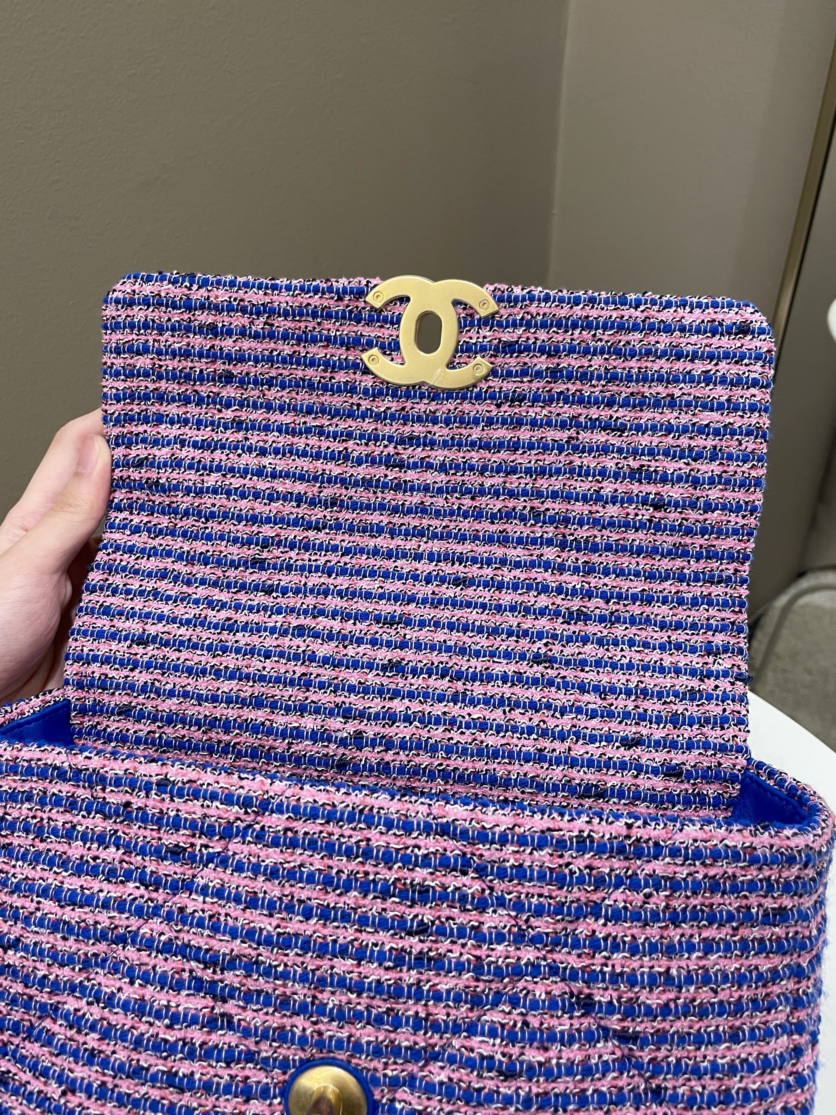 Chanel 19 Flap Bag Blue / Pink Tweed