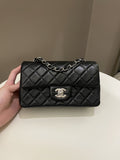 Chanel Classic Quilted Mini Rectangular Black Lambskin