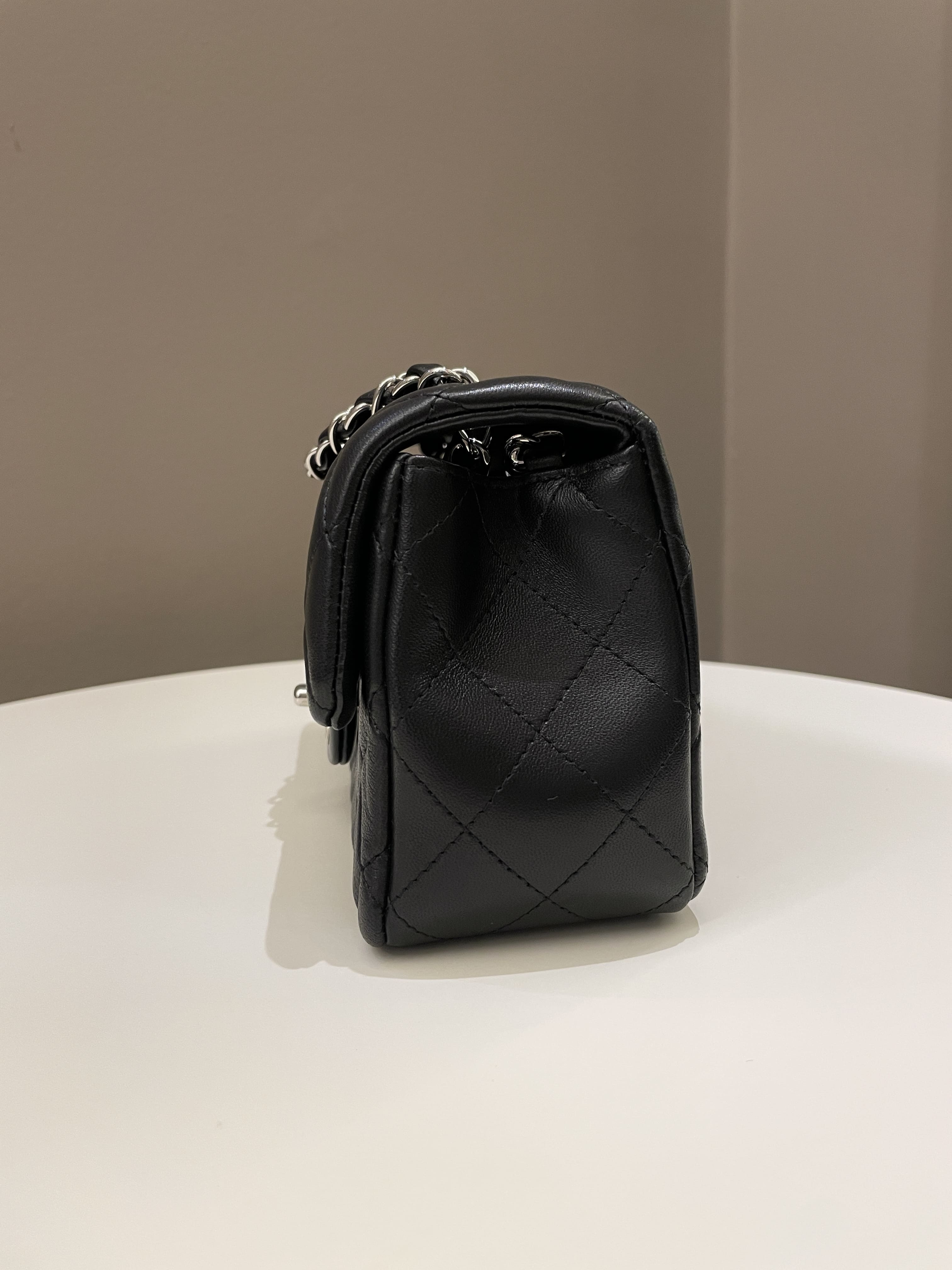 Chanel Classic Quilted Mini Rectangular Black Lambskin