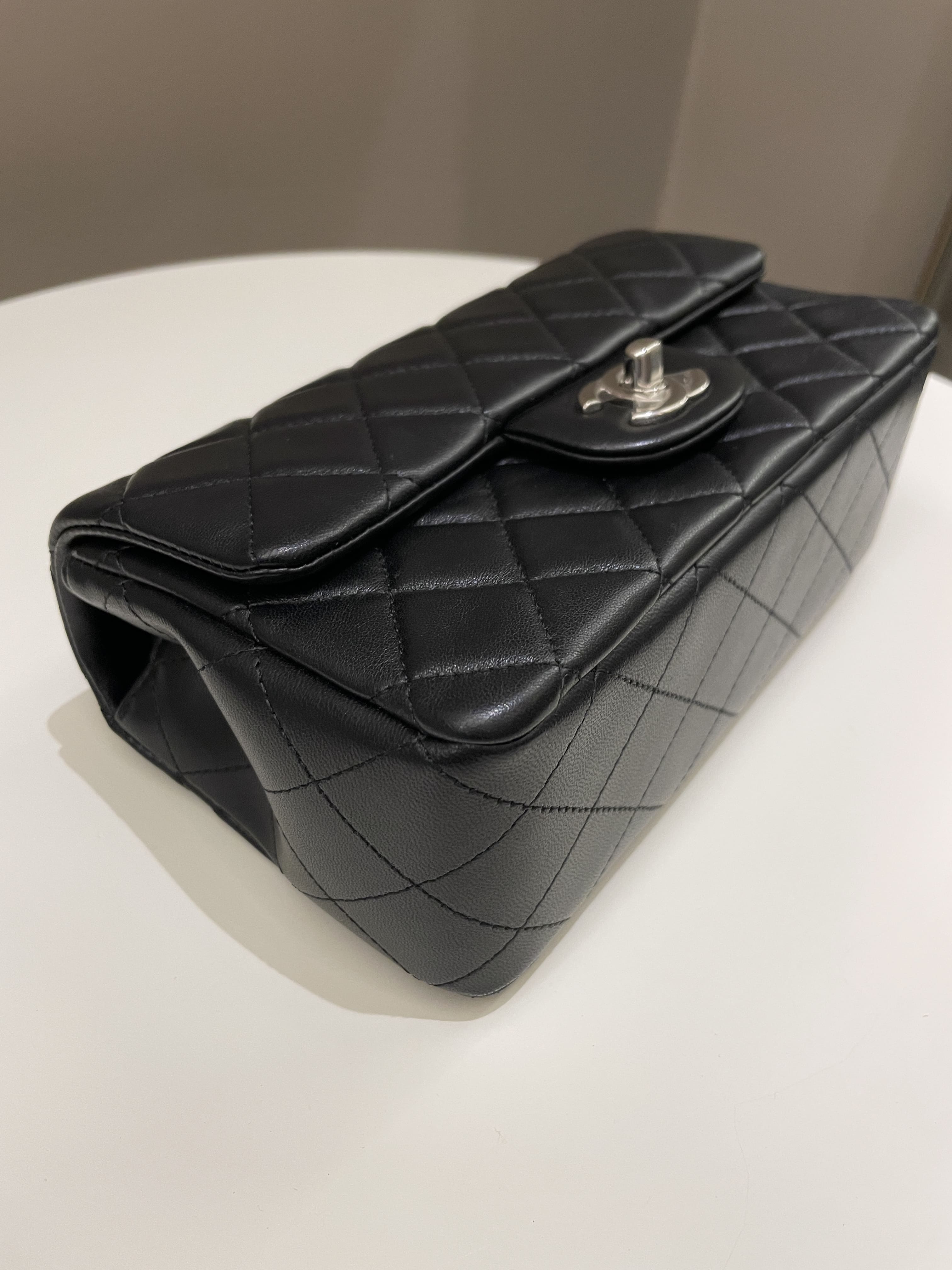 Chanel Classic Quilted Mini Rectangular Black Lambskin