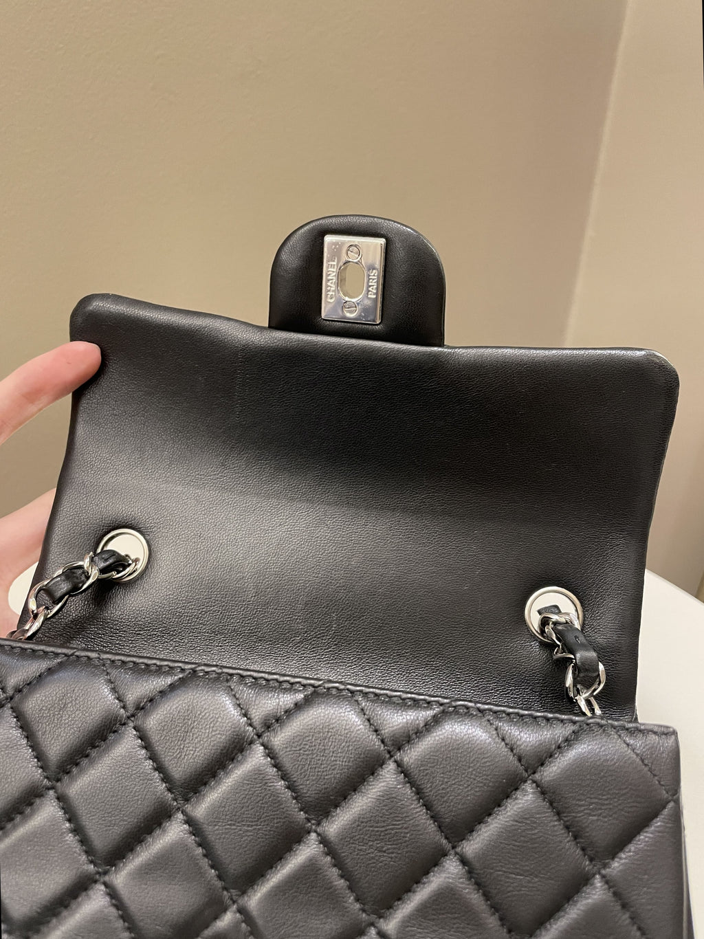 Chanel Classic Quilted Mini Rectangular Black Lambskin