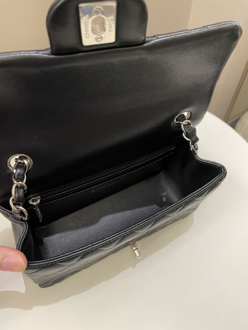 Chanel Classic Quilted Mini Rectangular Black Lambskin