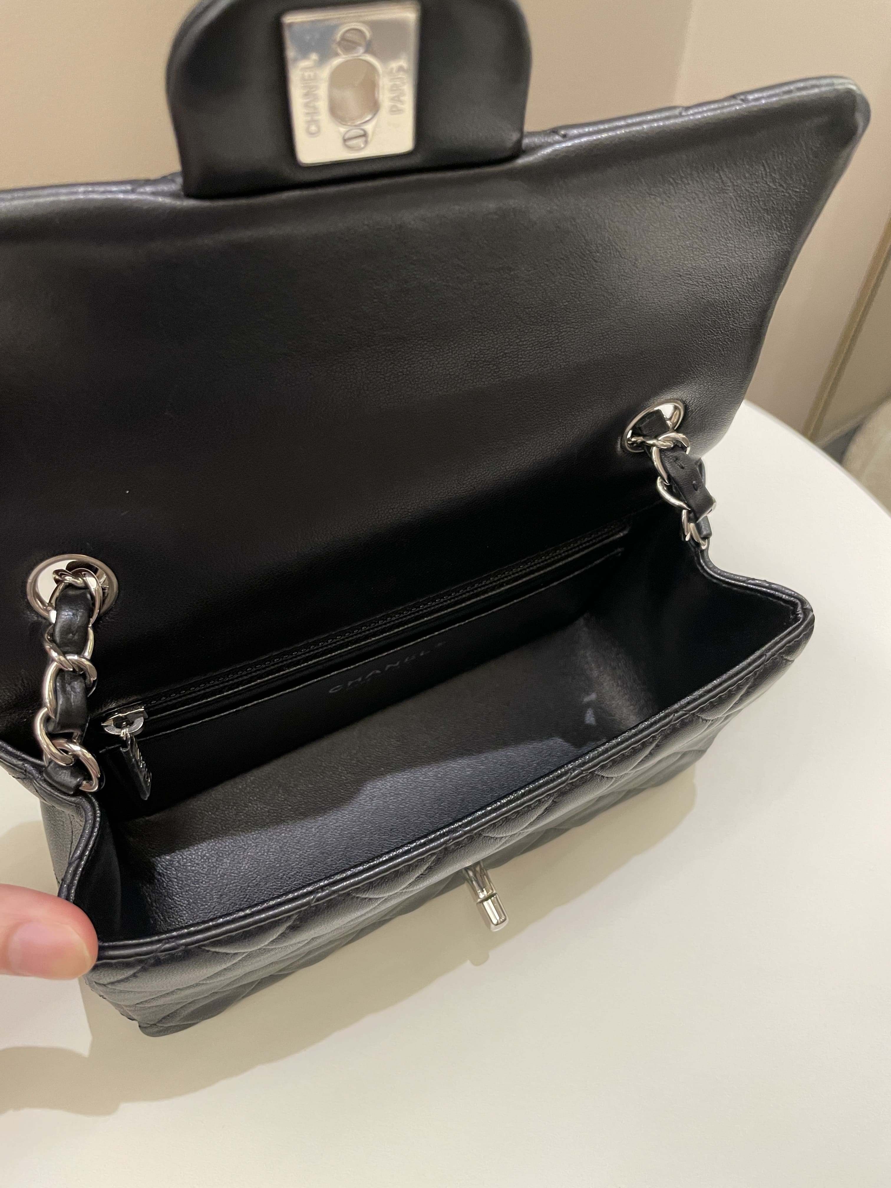 Chanel Classic Quilted Mini Rectangular Black Lambskin