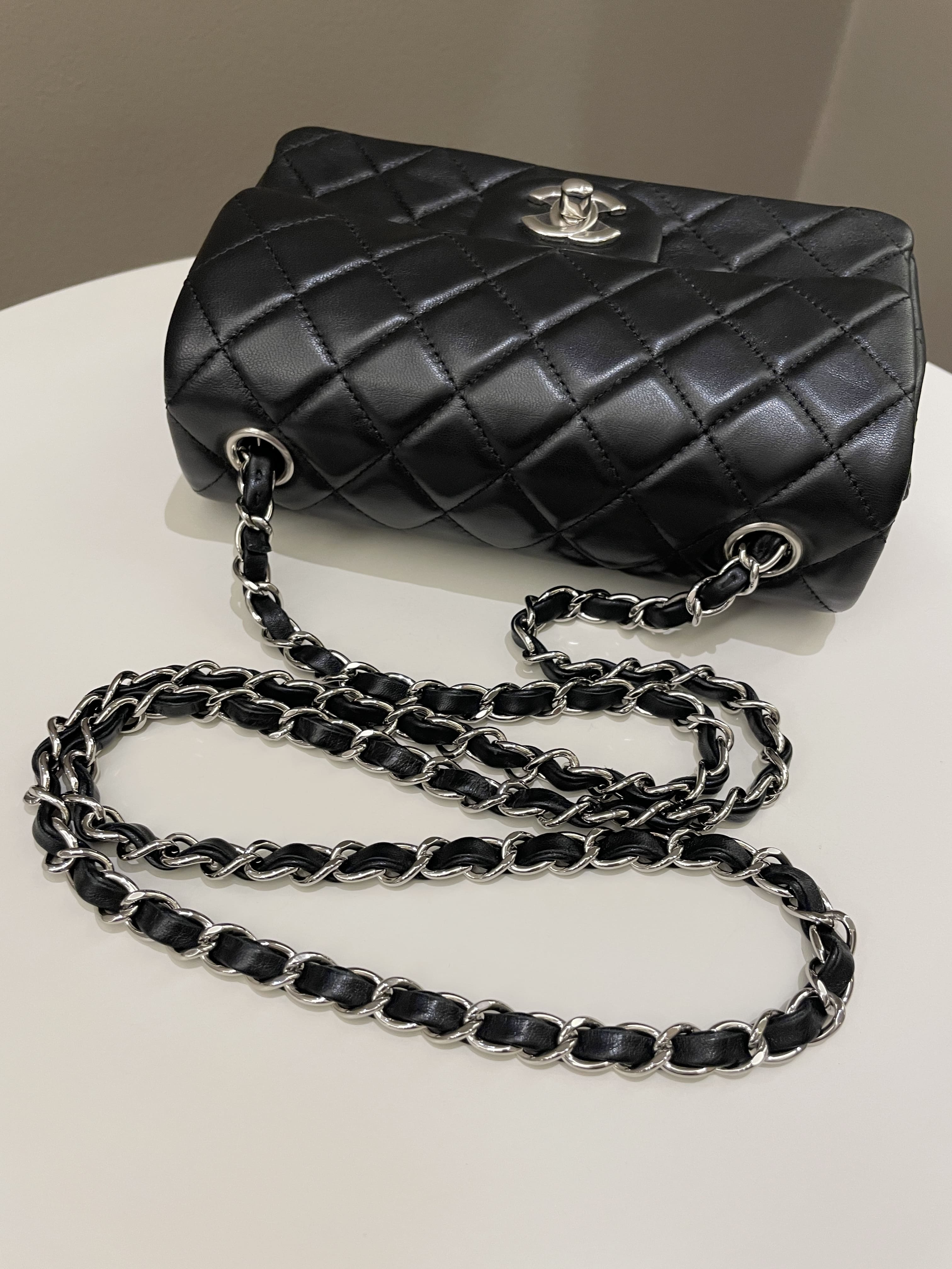 Chanel Classic Quilted Mini Rectangular Black Lambskin