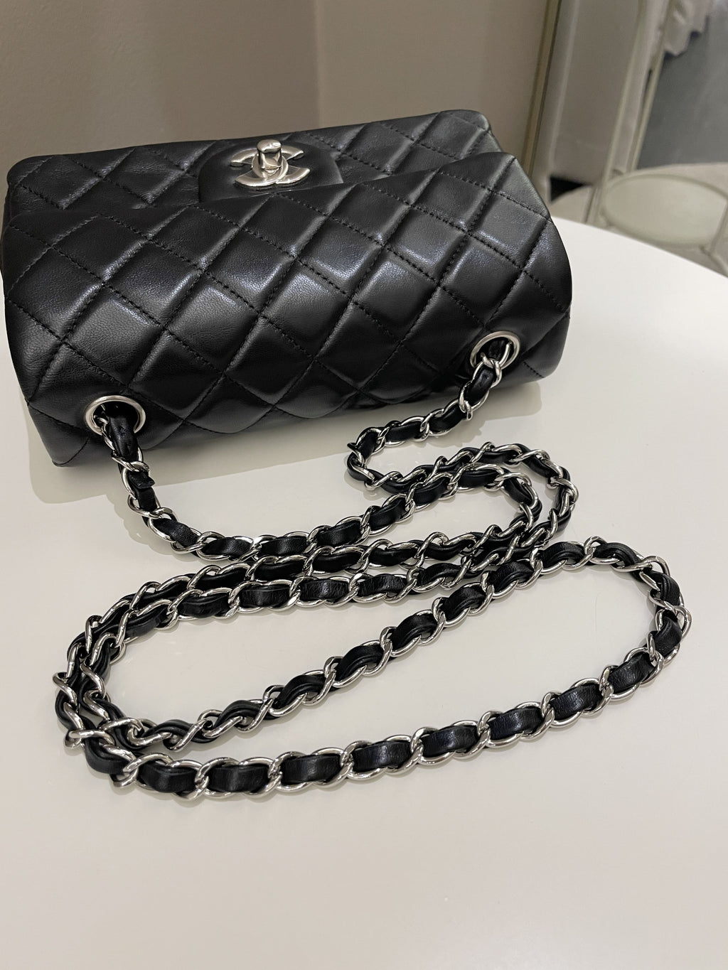 Chanel Classic Quilted Mini Rectangular Black Lambskin