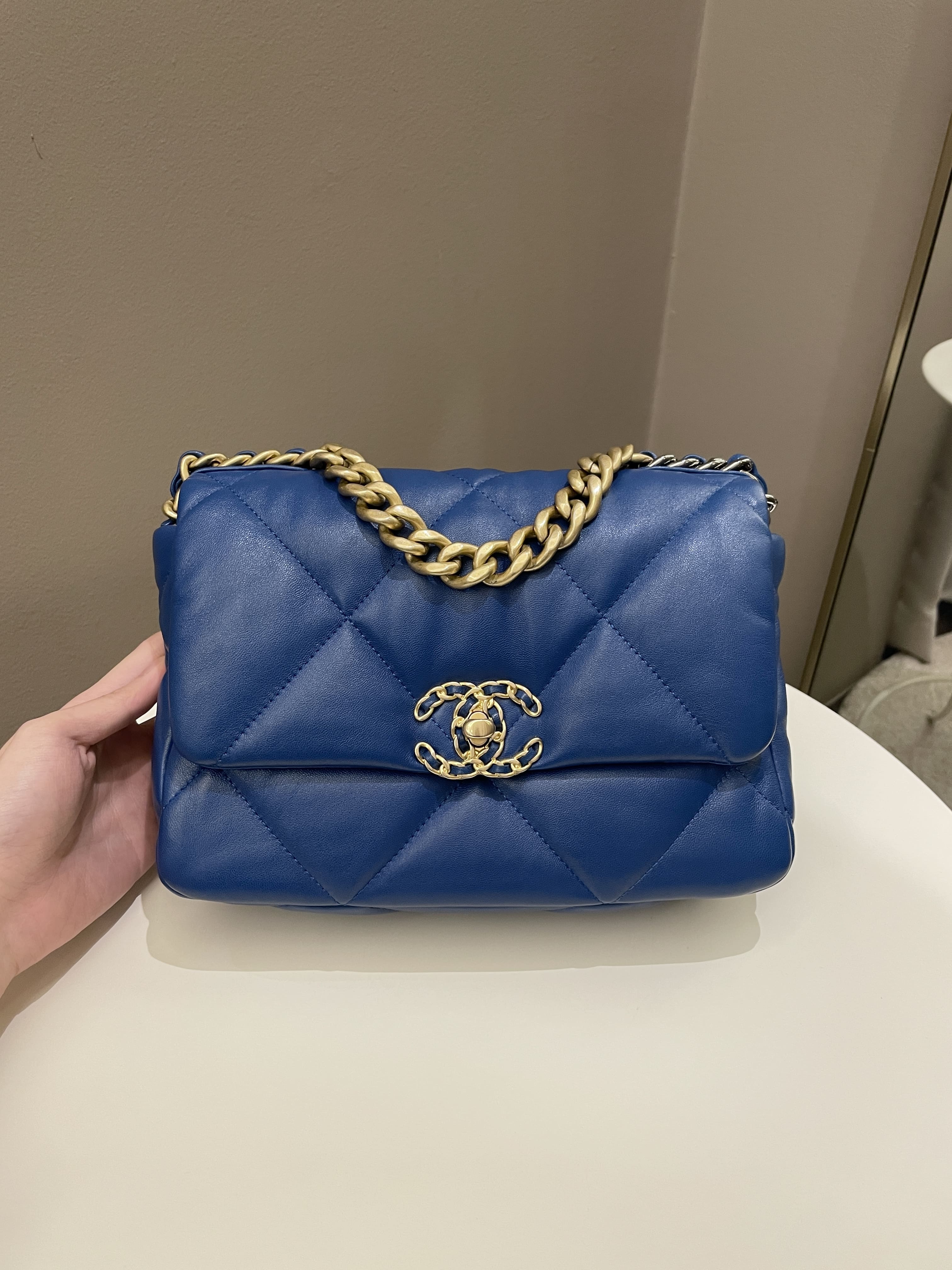 Chanel 19 Flap Bag Cobalt Blue Lambskin