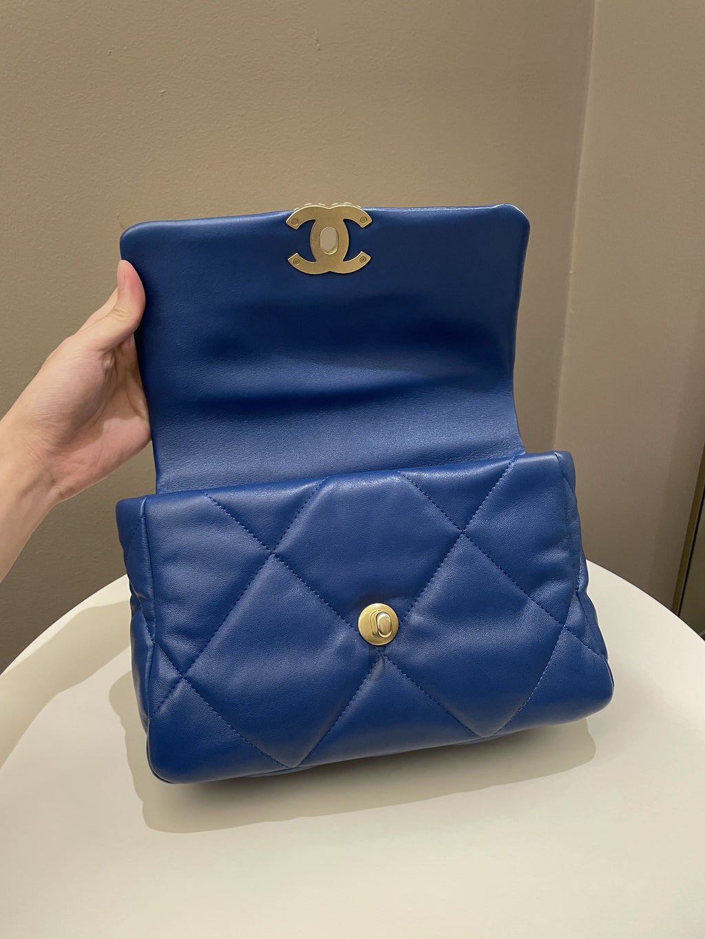 Chanel 19 Flap Bag Cobalt Blue Lambskin