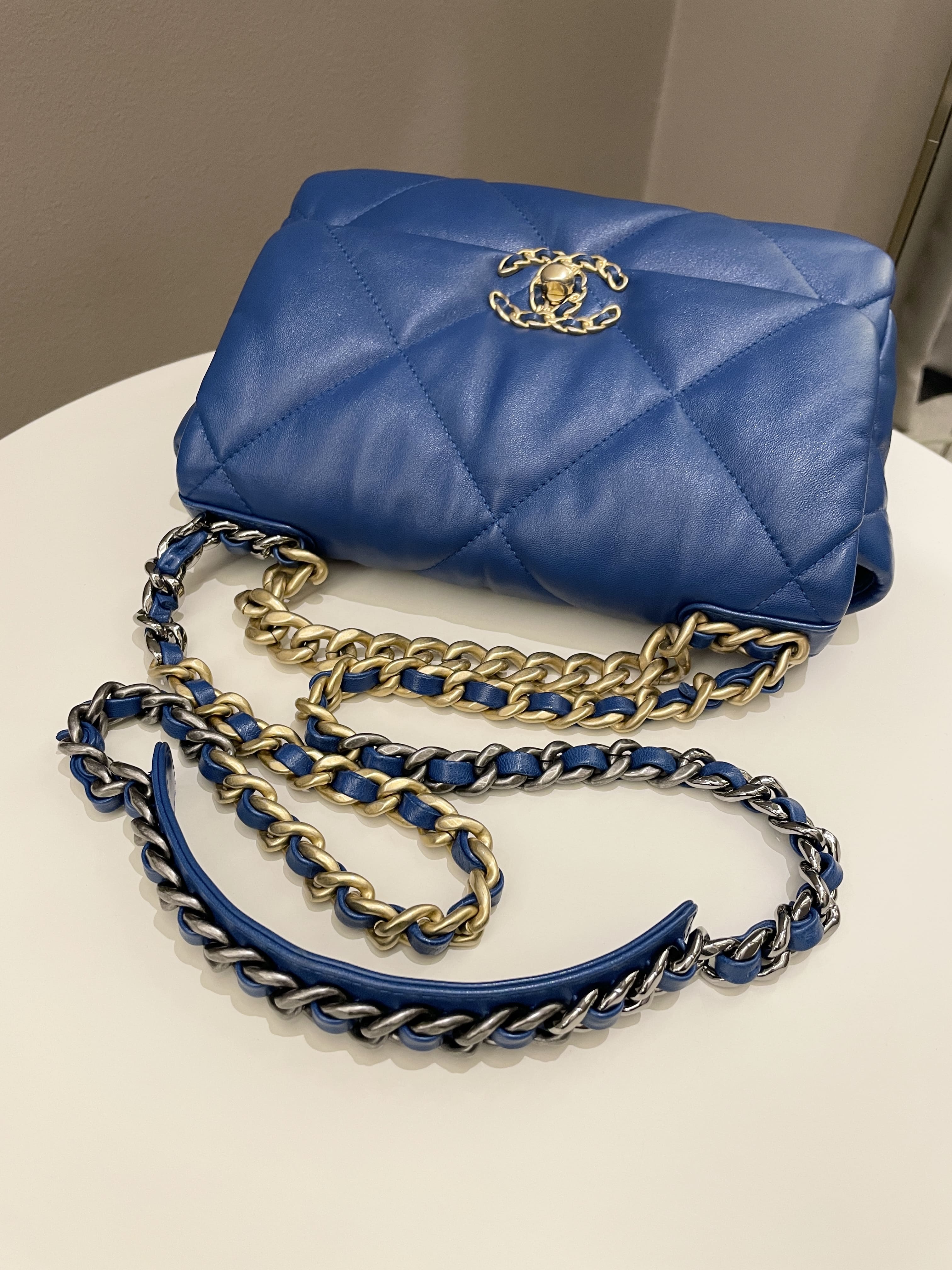 Chanel 19 Flap Bag Cobalt Blue Lambskin