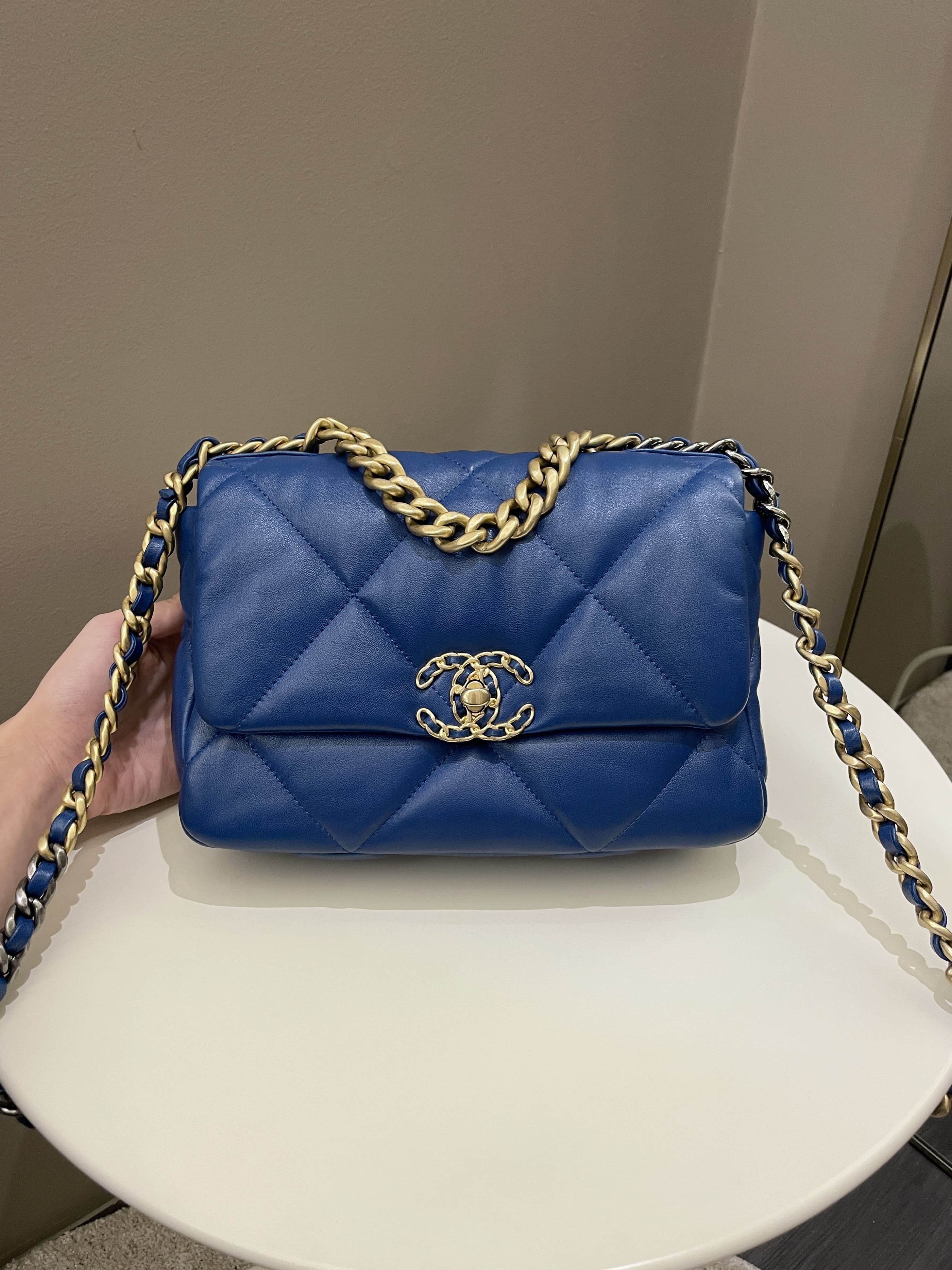 Chanel 19 Flap Bag Cobalt Blue Lambskin