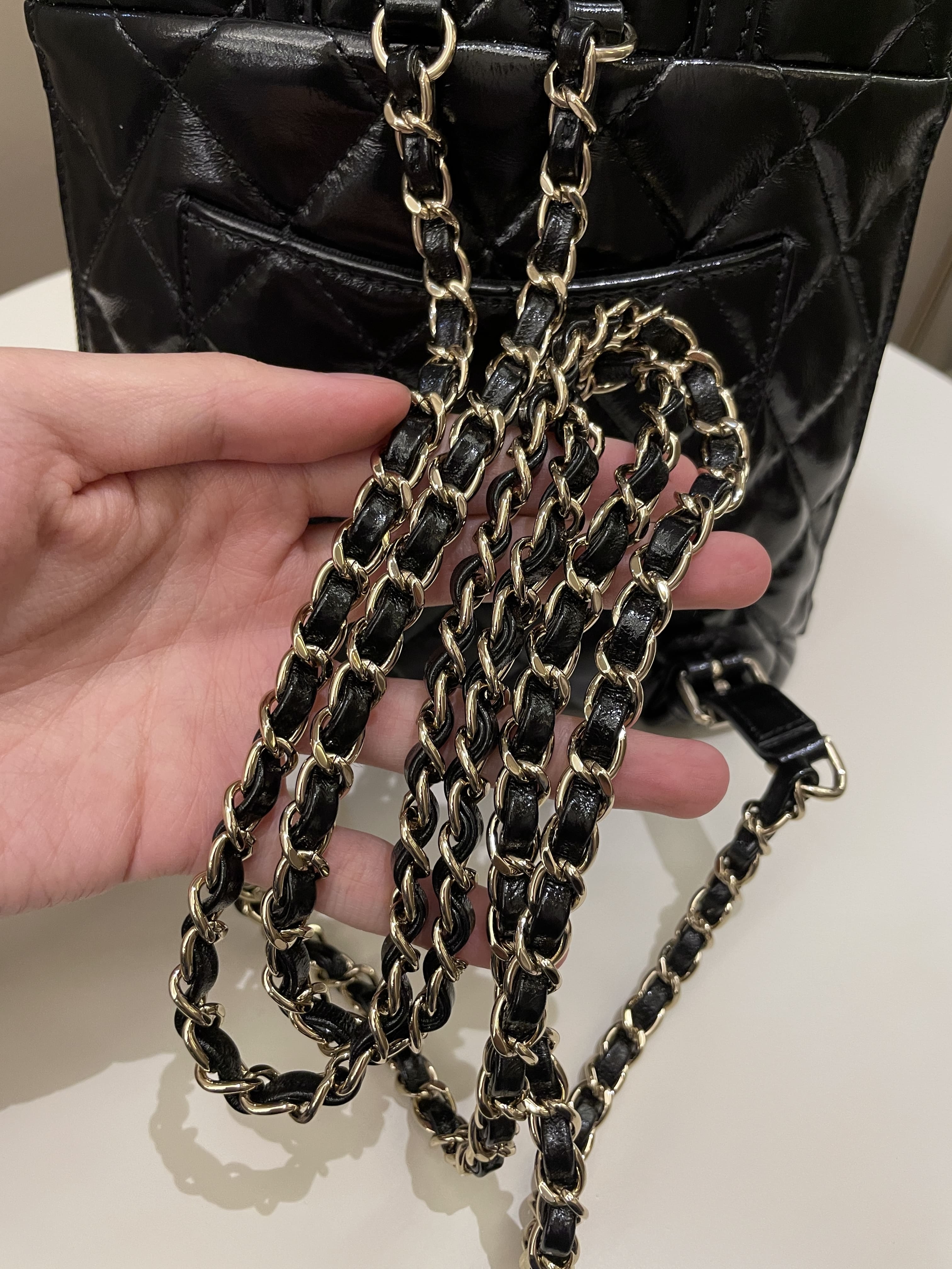 Chanel 22A Quilted My Pocket Backpack Black Coated Calfskin