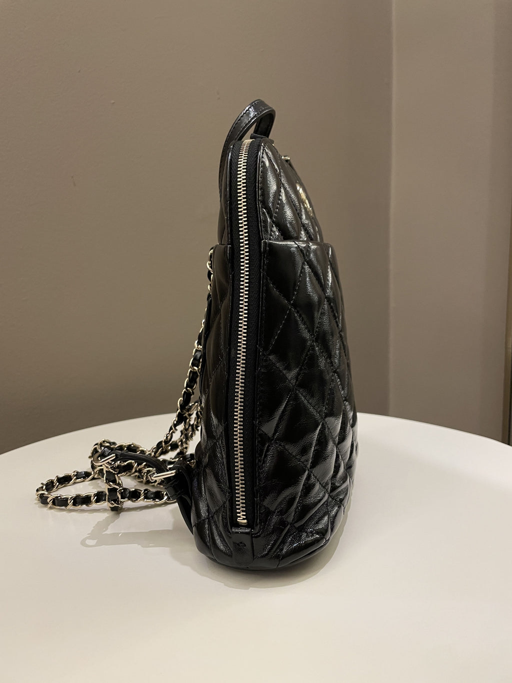 Chanel 22A Quilted My Pocket Backpack Black Coated Calfskin