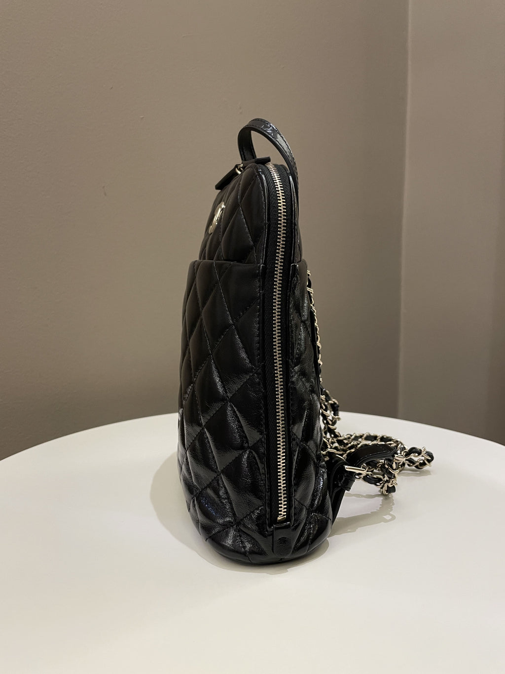 Chanel 22A Quilted My Pocket Backpack Black Coated Calfskin