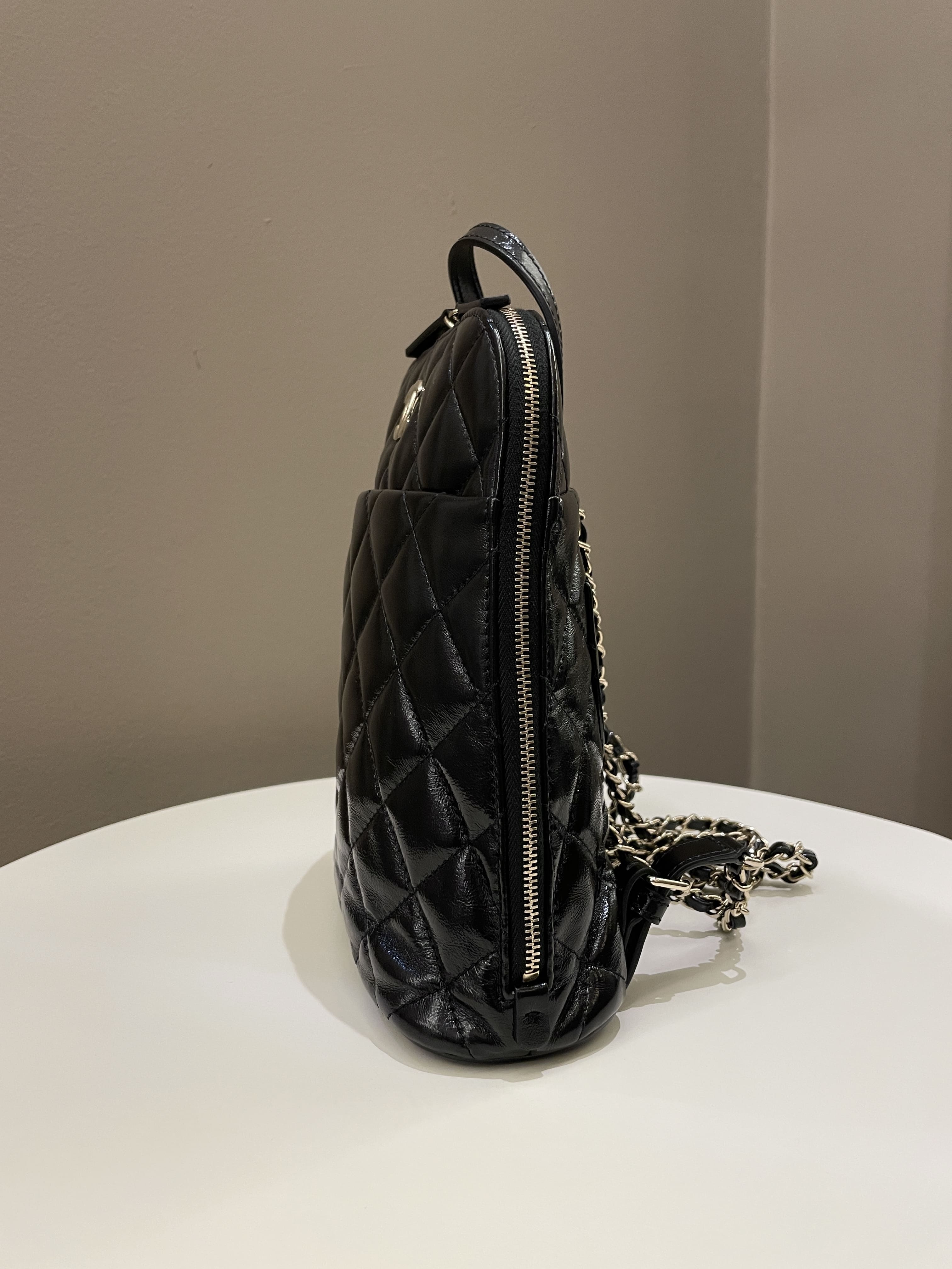 Chanel 22A Quilted My Pocket Backpack Black Coated Calfskin