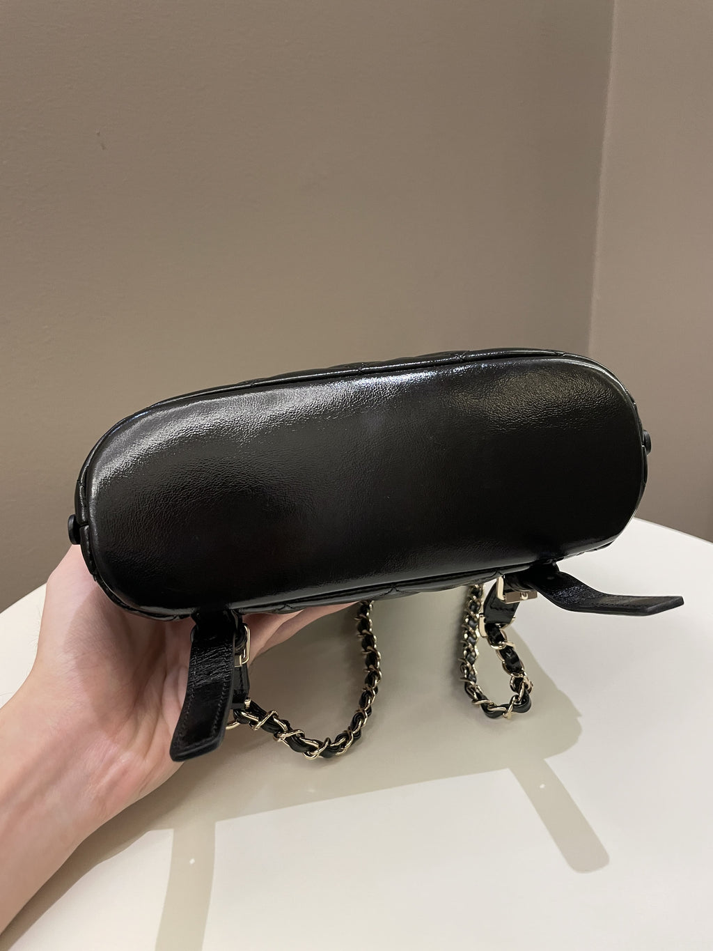 Chanel 22A Quilted My Pocket Backpack Black Coated Calfskin