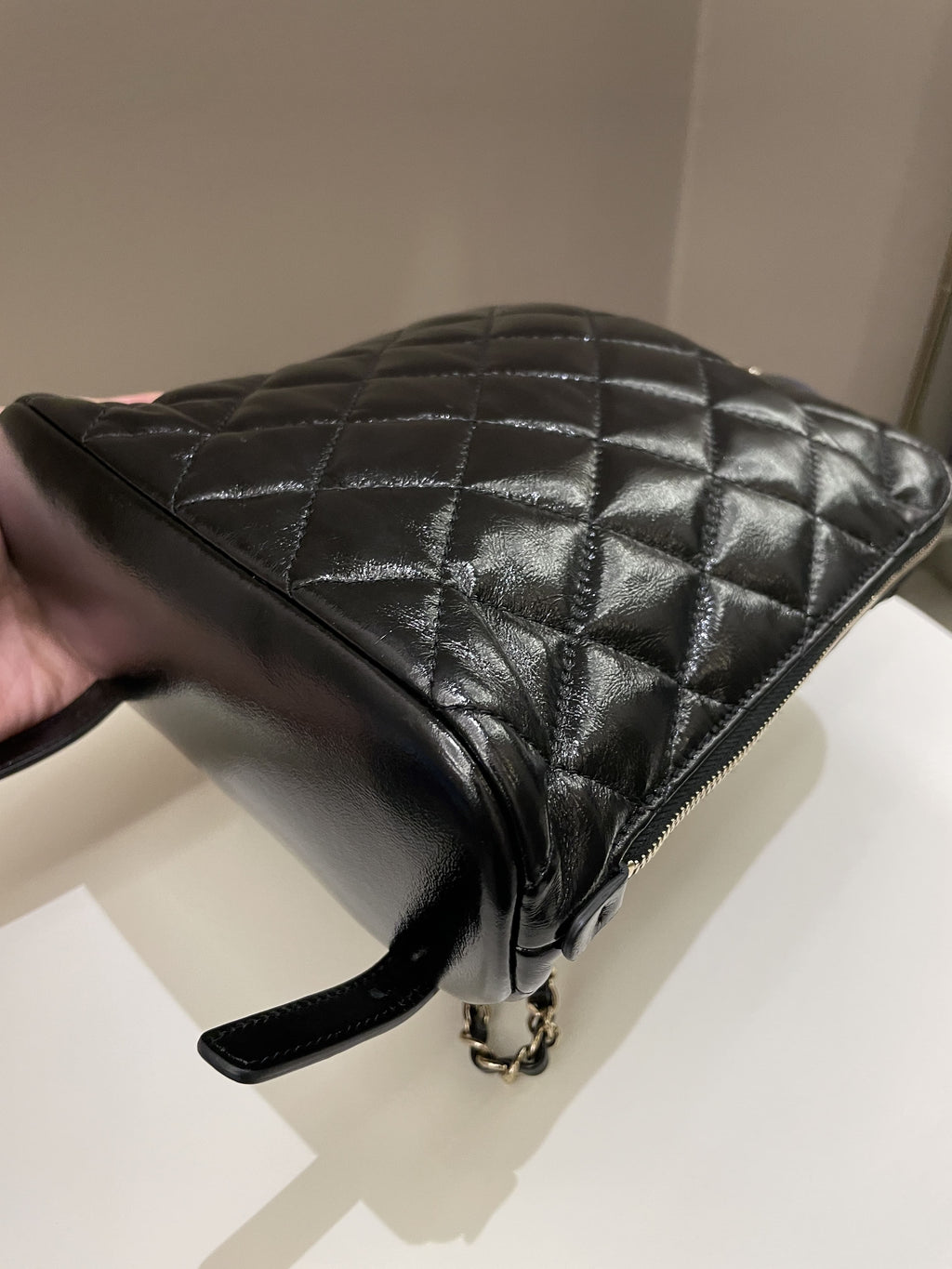 Chanel 22A Quilted My Pocket Backpack Black Coated Calfskin