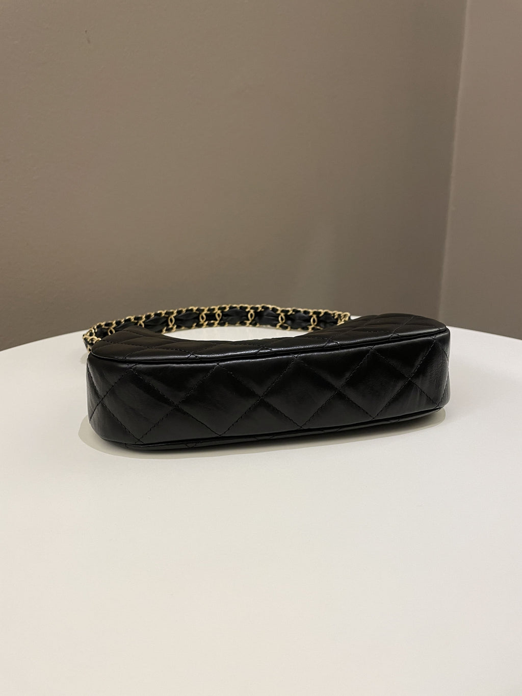 Chanel 23K Hobo Bag Black Calfskin