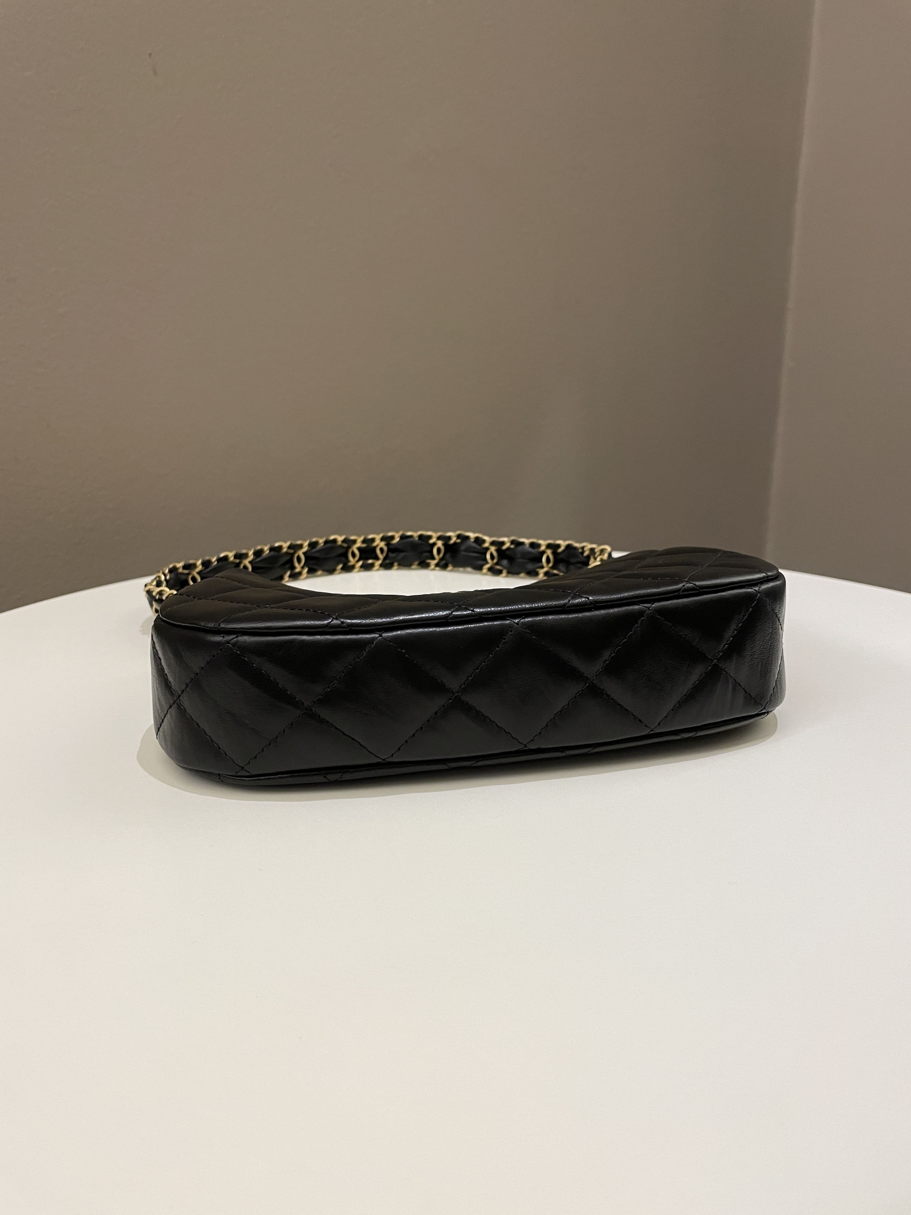 Chanel 23K Hobo Bag Black Calfskin