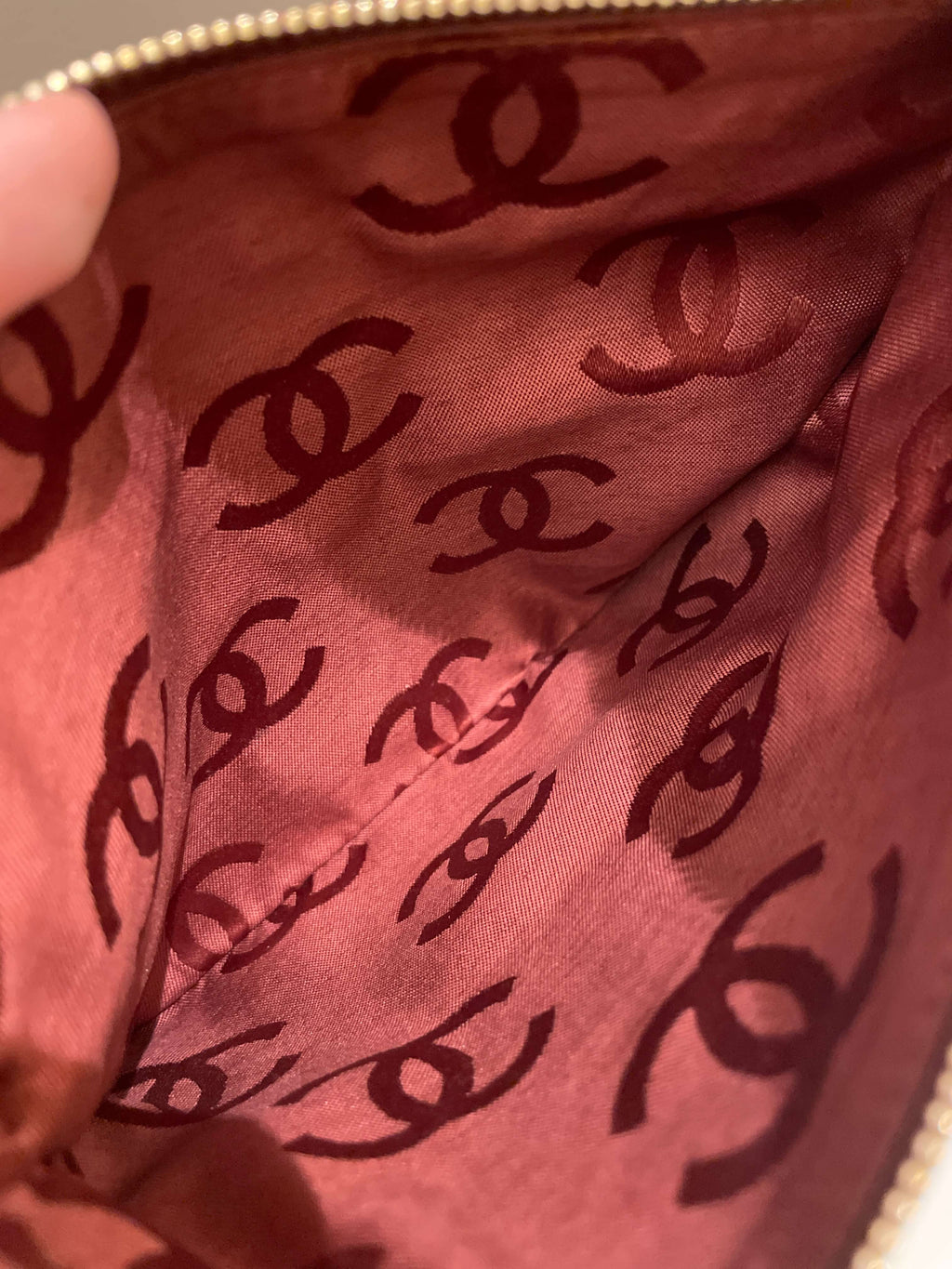 Chanel Vintage Cc Drawstring Bucket Burned Red Calfskin