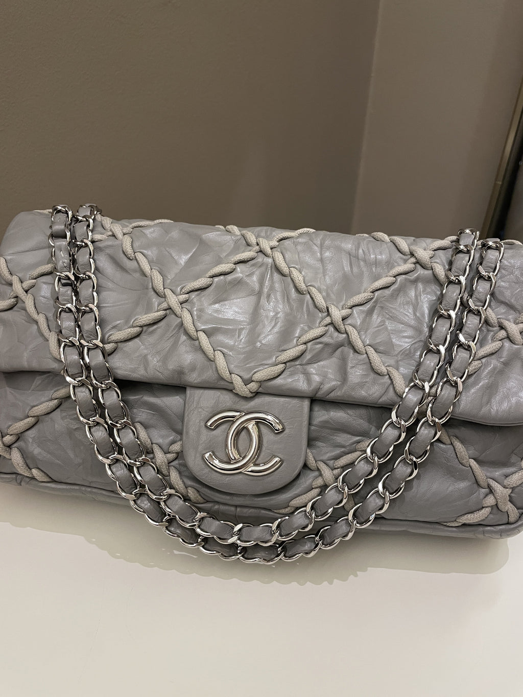 Chanel Ultra Stitch Flap Grey Age Calfskin