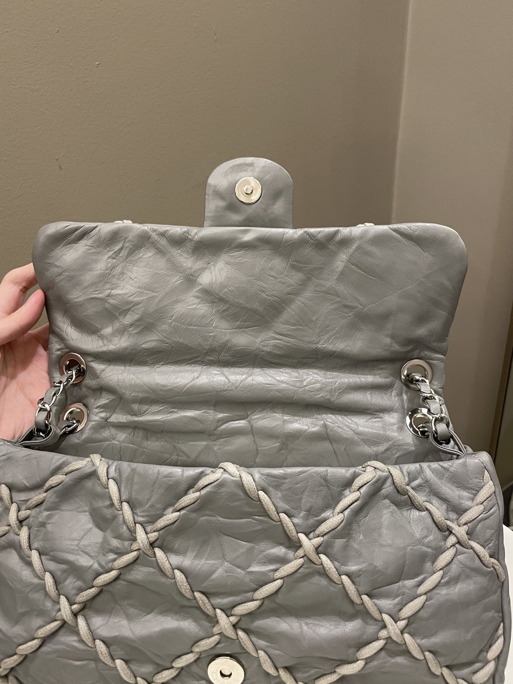 Chanel Ultra Stitch Flap Grey Age Calfskin