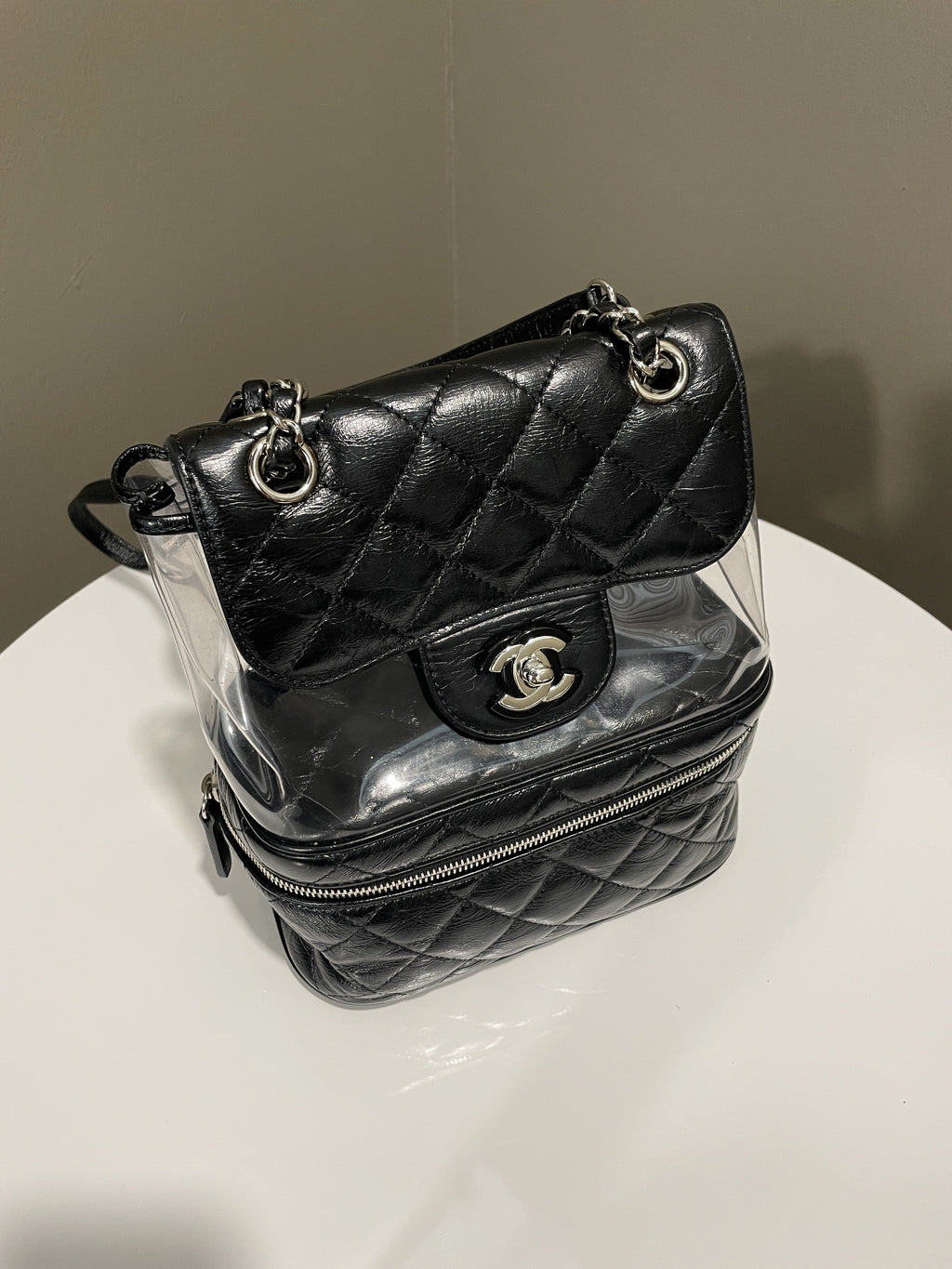 Chanel Aquarium Backpack Black Age Calfksin