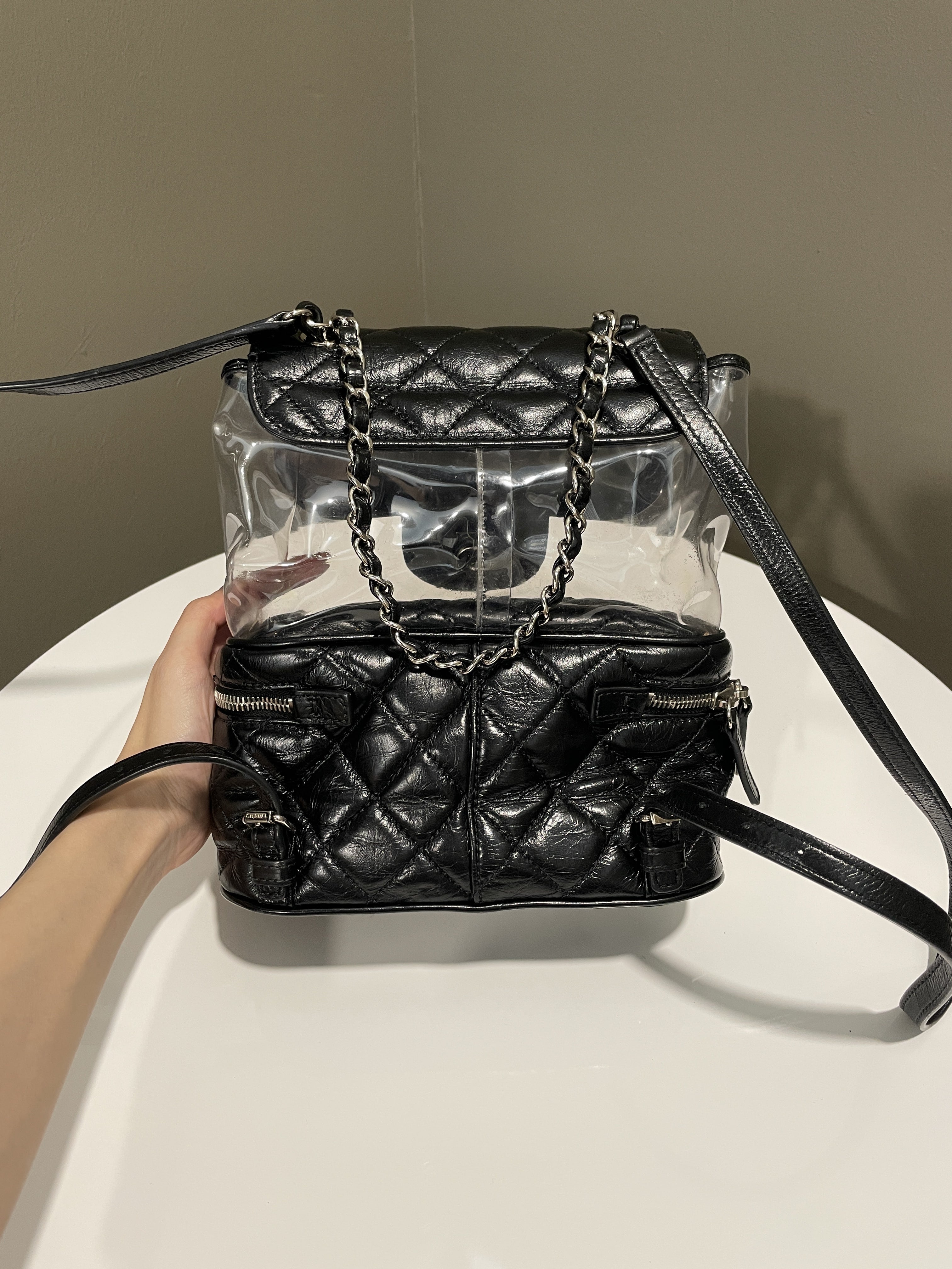 Chanel Aquarium Backpack Black Age Calfksin