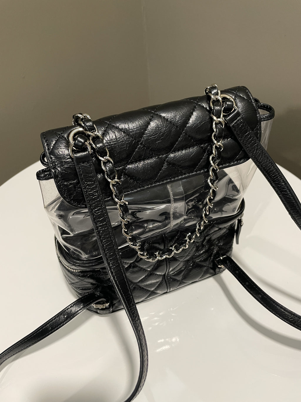 Chanel Aquarium Backpack Black Age Calfksin