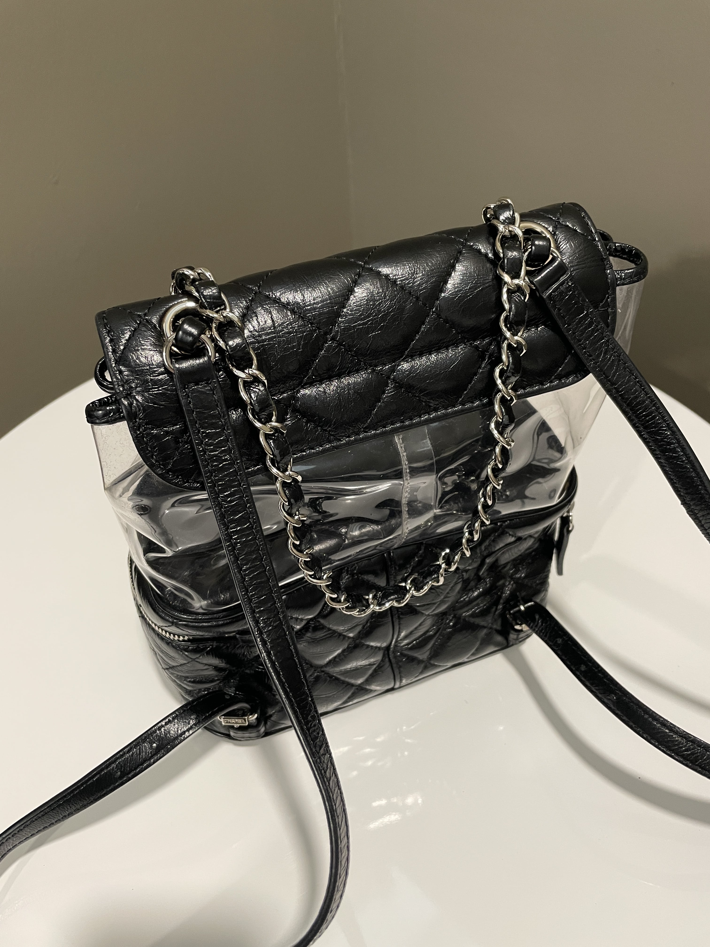 Chanel Aquarium Backpack Black Age Calfksin