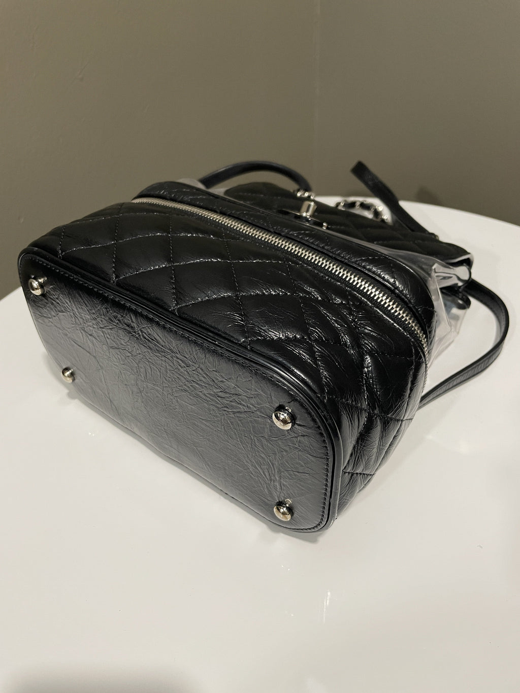 Chanel Aquarium Backpack Black Age Calfksin