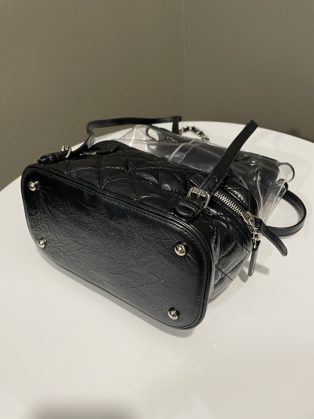 Chanel Aquarium Backpack Black Age Calfksin