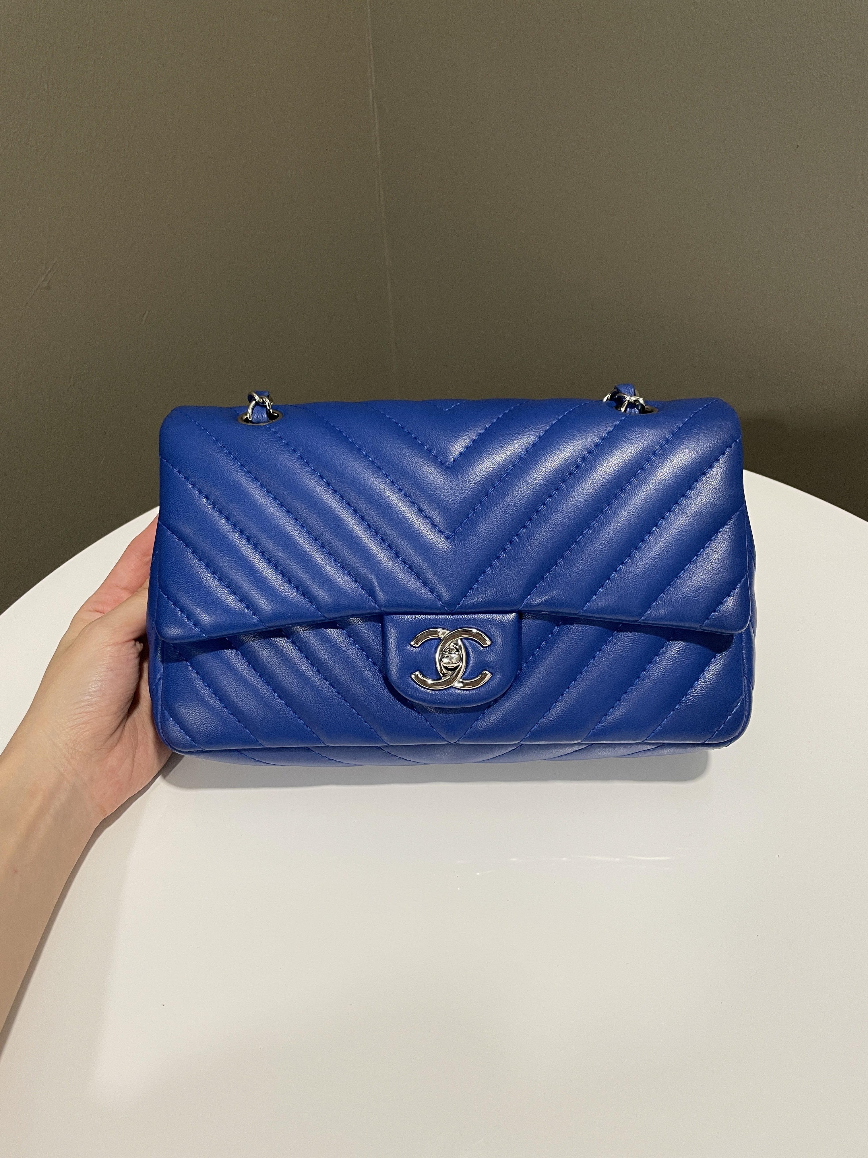 Chanel Chervon Single Flap Cobalt Blue