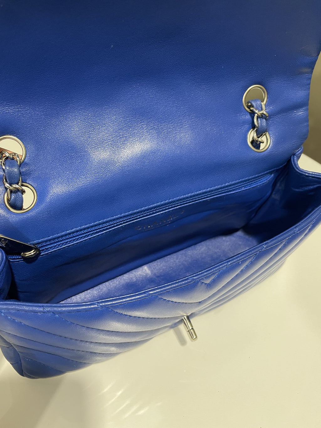 Chanel Chervon Single Flap Cobalt Blue