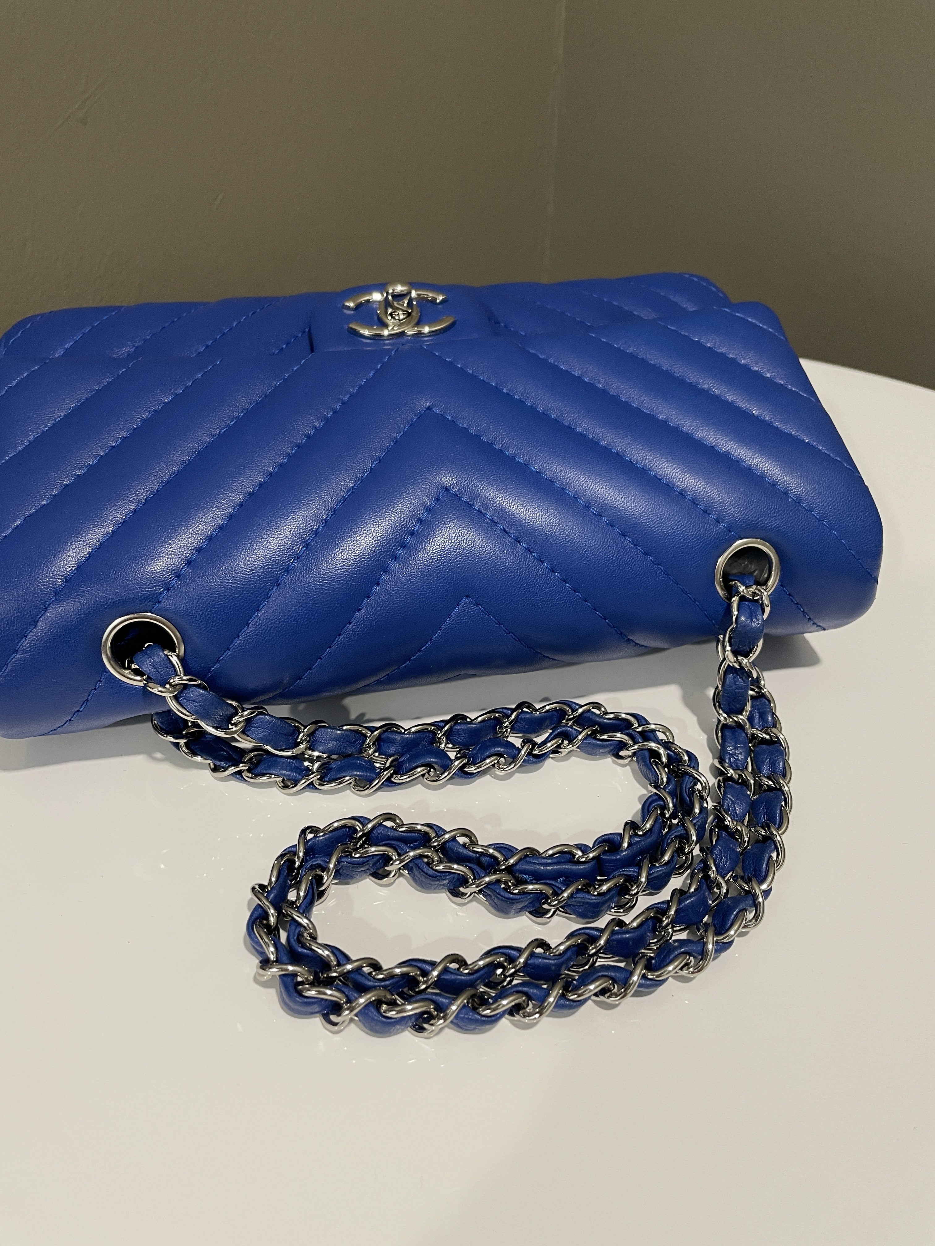 Chanel Chervon Single Flap Cobalt Blue