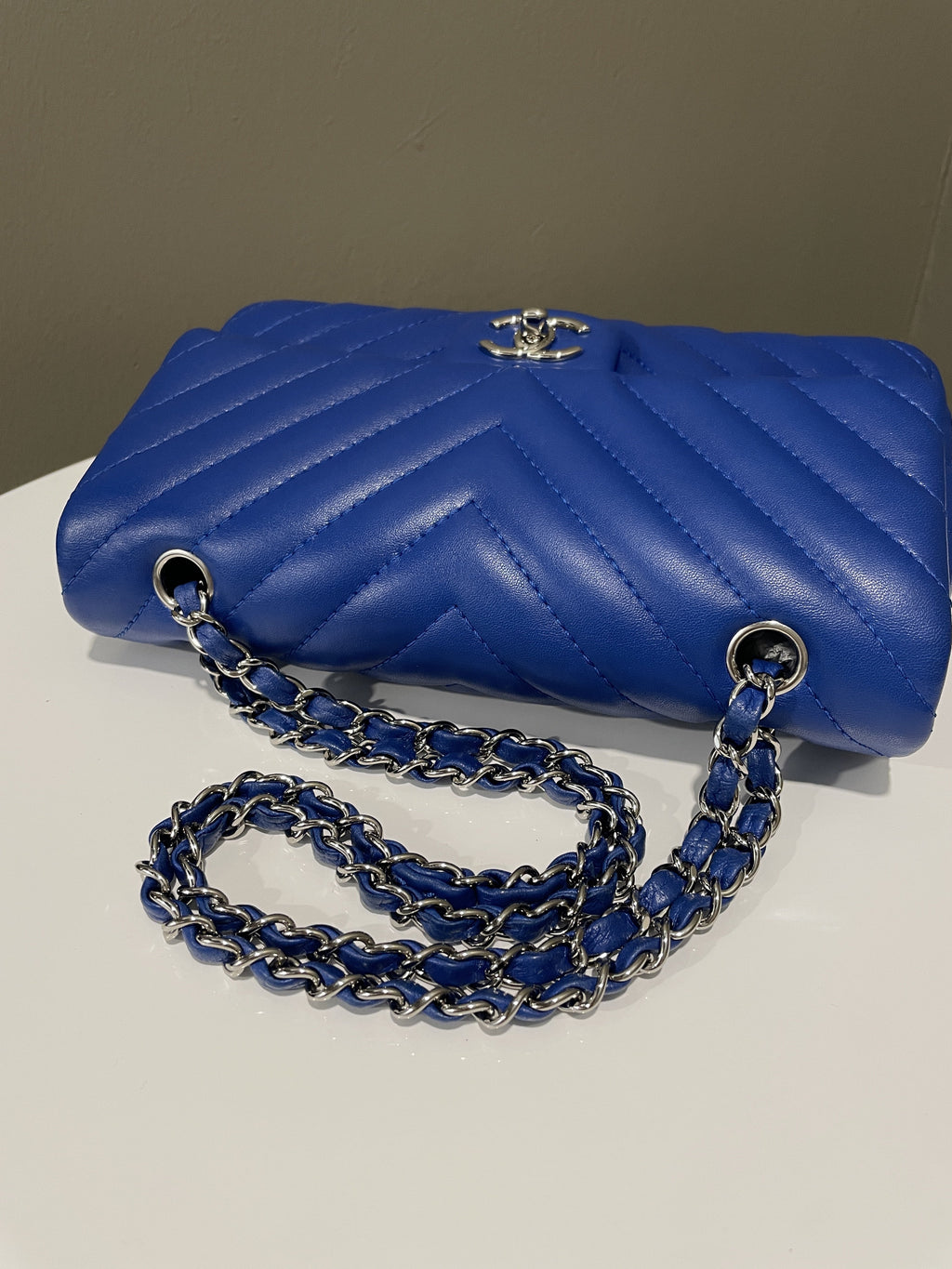 Chanel Chervon Single Flap Cobalt Blue