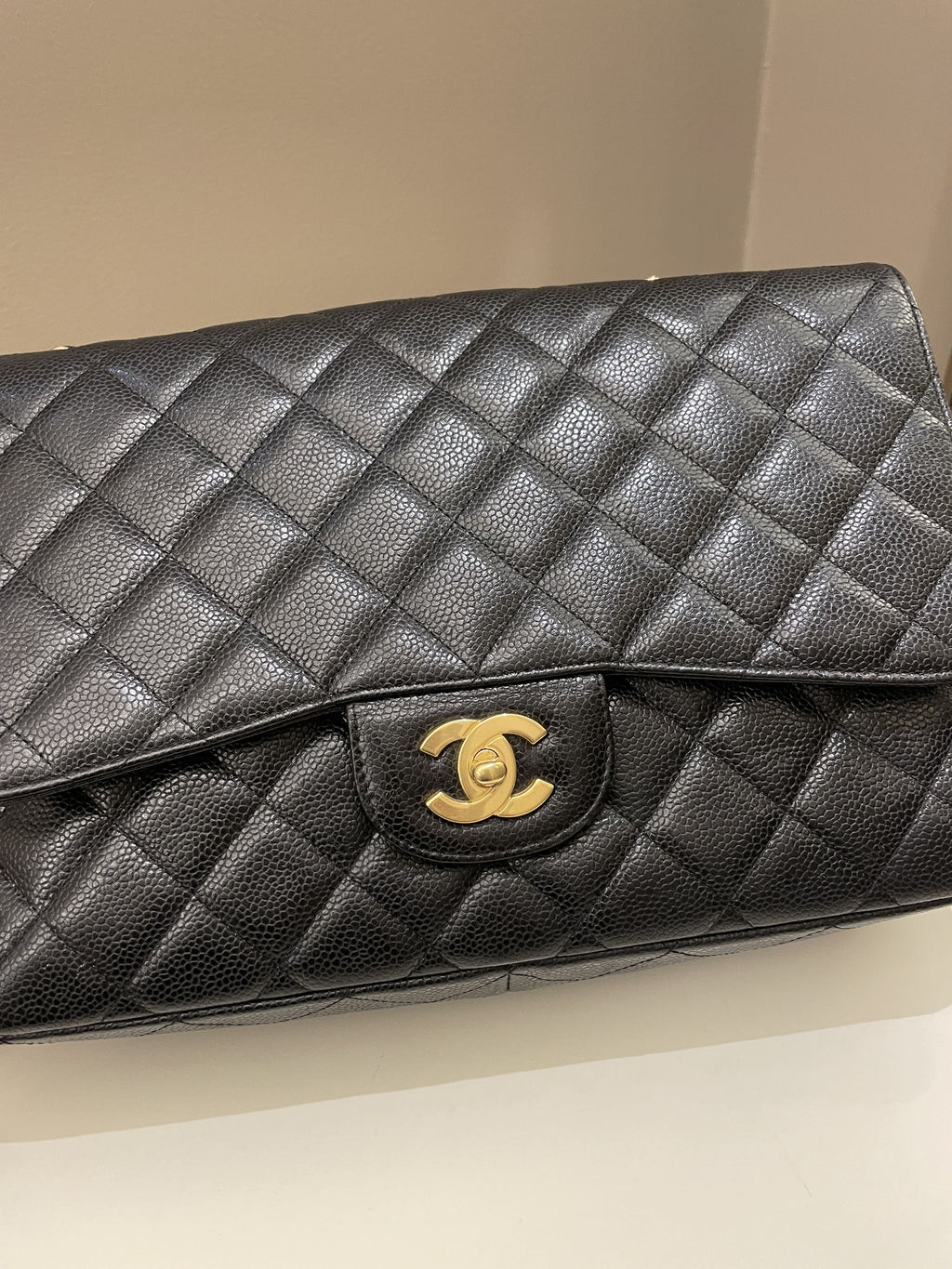 Chanel Classic Quilted Jumbo Single Flap Black Caviar