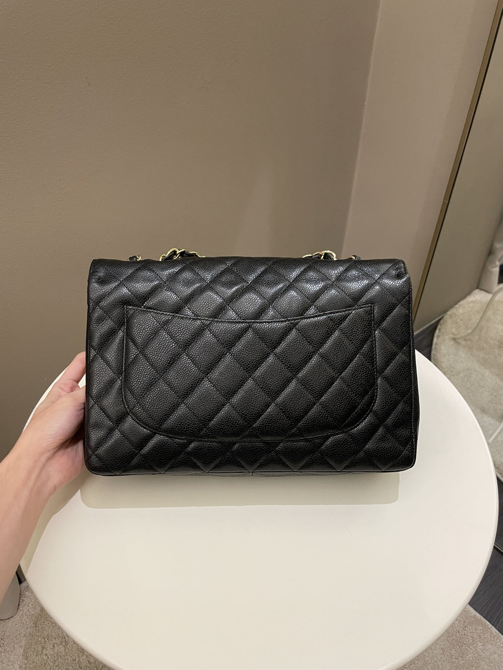 Chanel Classic Quilted Jumbo Single Flap Black Caviar