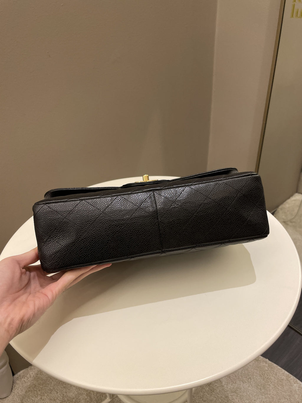 Chanel Classic Quilted Jumbo Single Flap Black Caviar