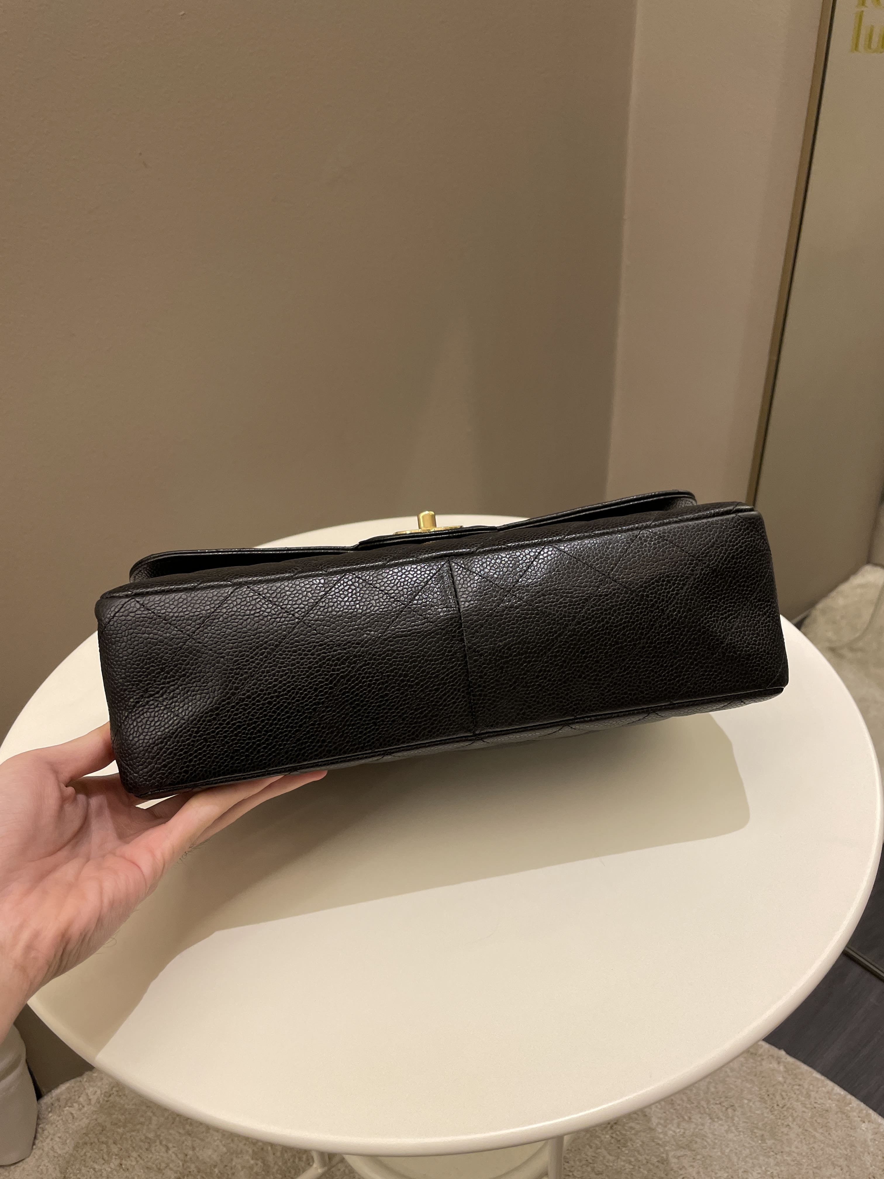 Chanel Classic Quilted Jumbo Single Flap Black Caviar