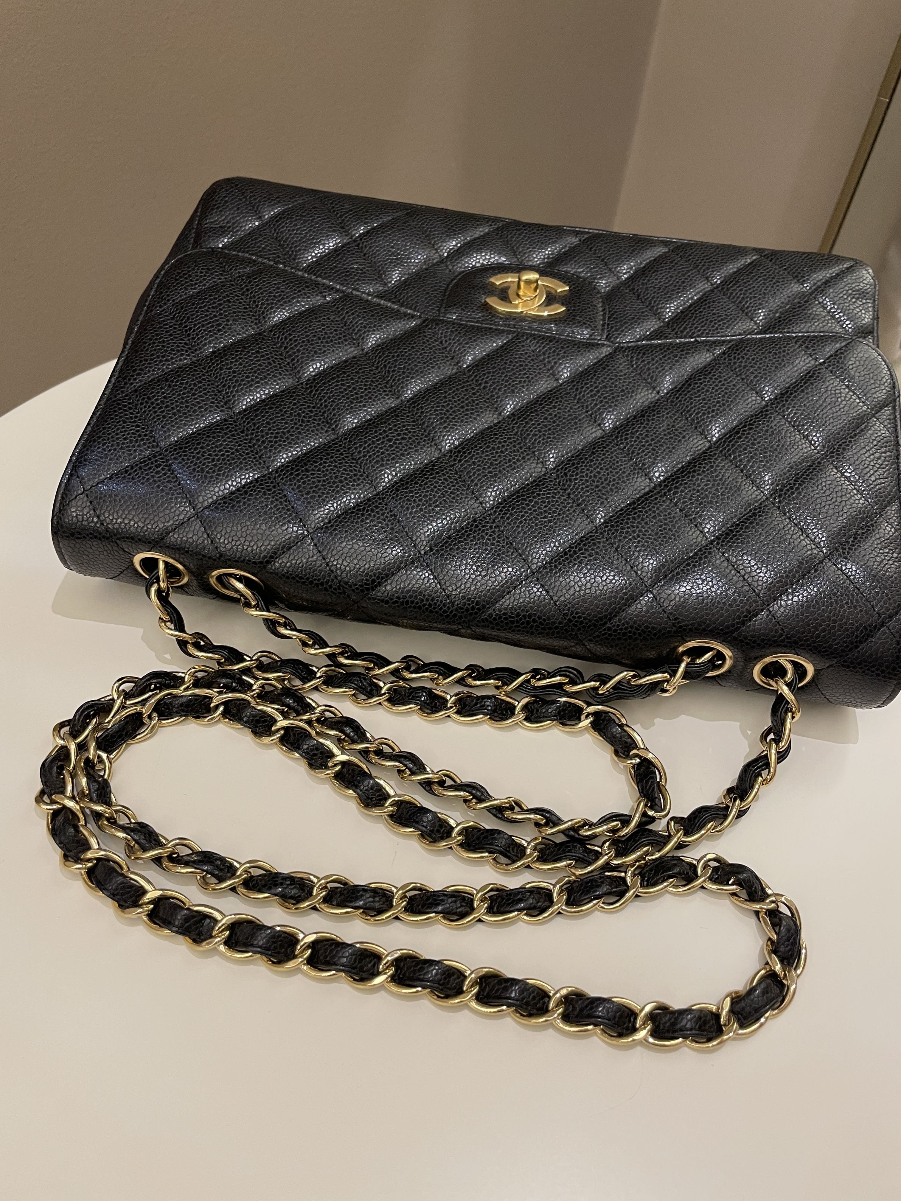 Chanel Classic Quilted Jumbo Single Flap Black Caviar