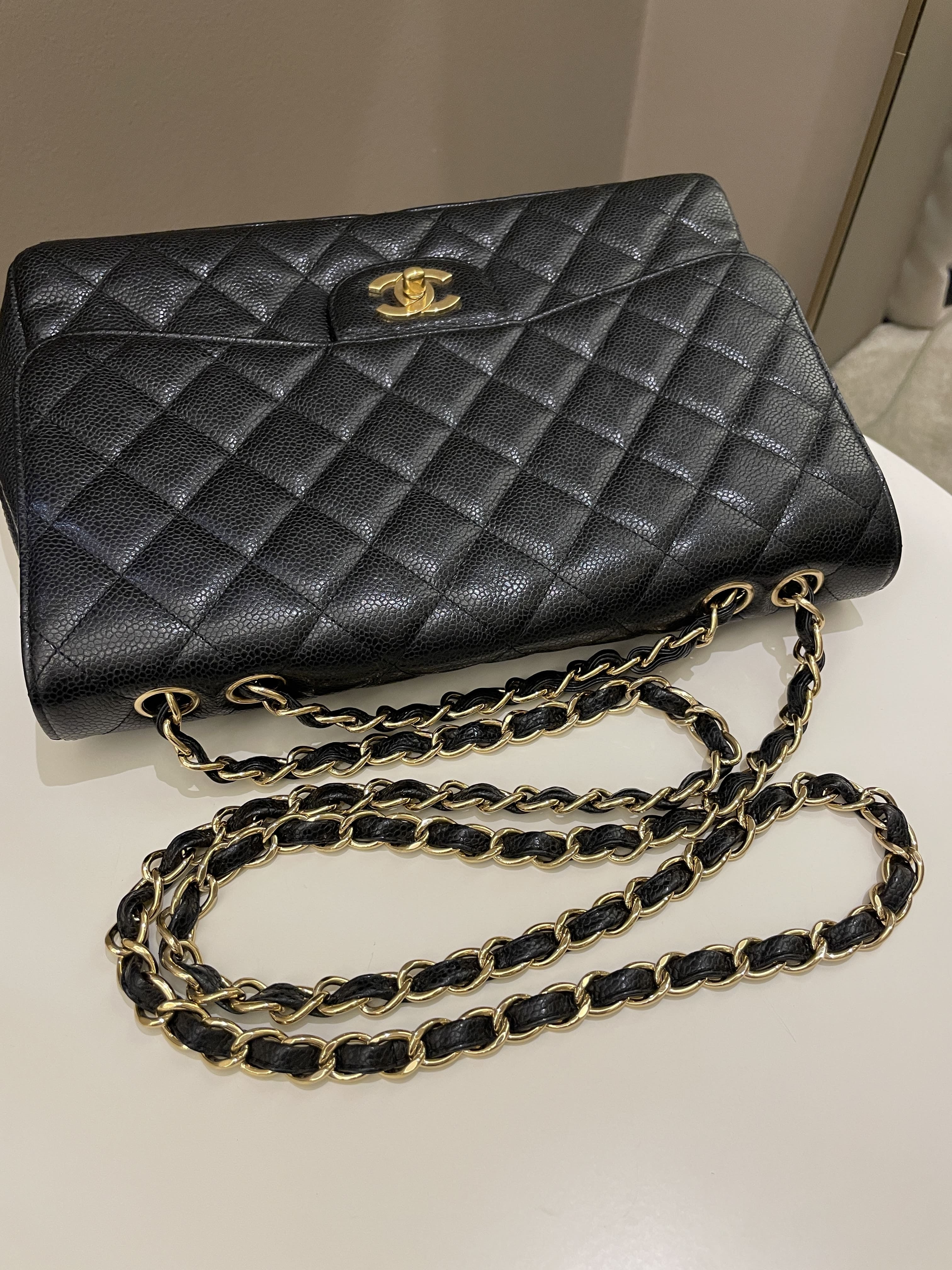 Chanel Classic Quilted Jumbo Single Flap Black Caviar