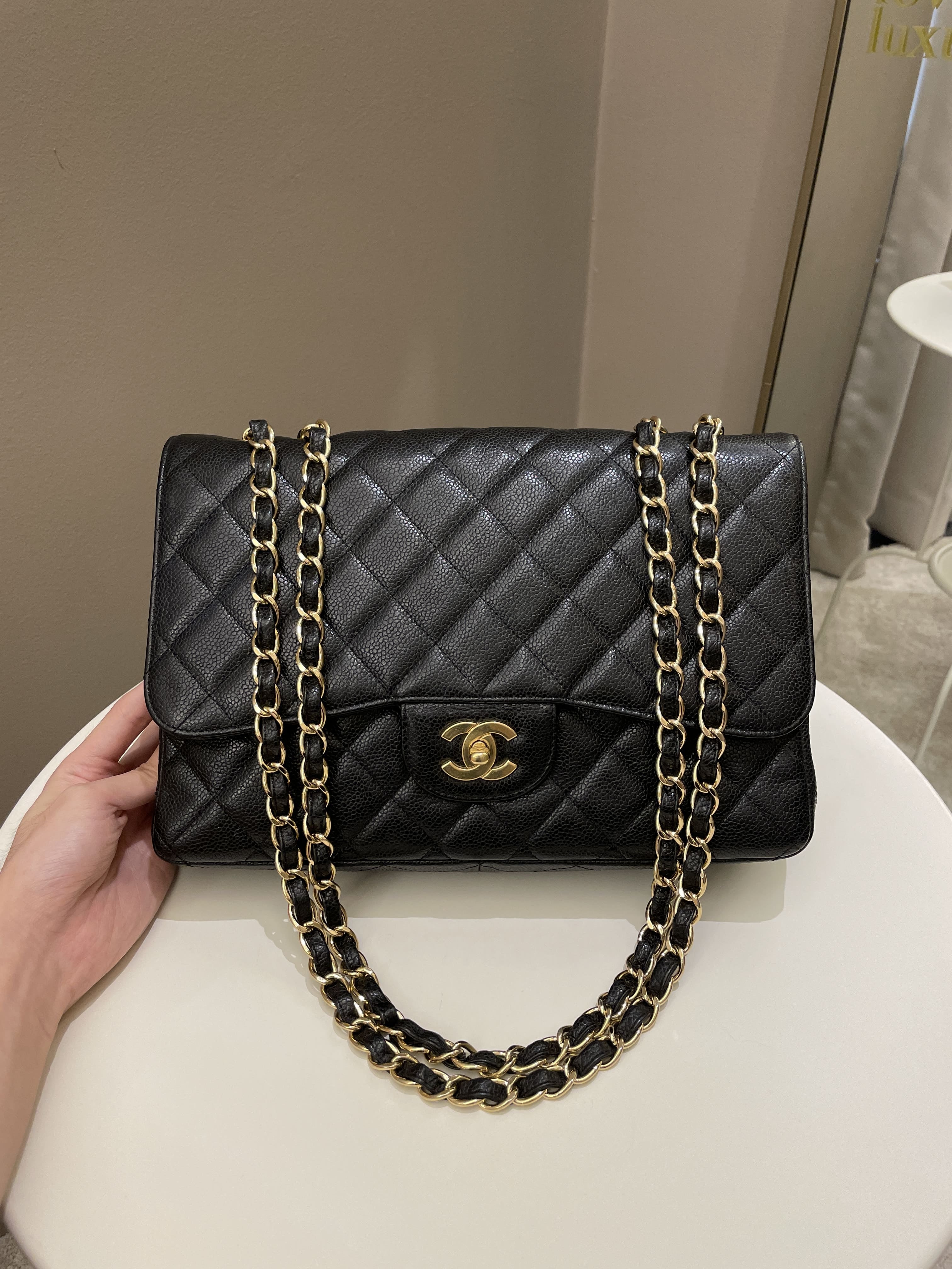 Chanel Classic Quilted Jumbo Single Flap Black Caviar