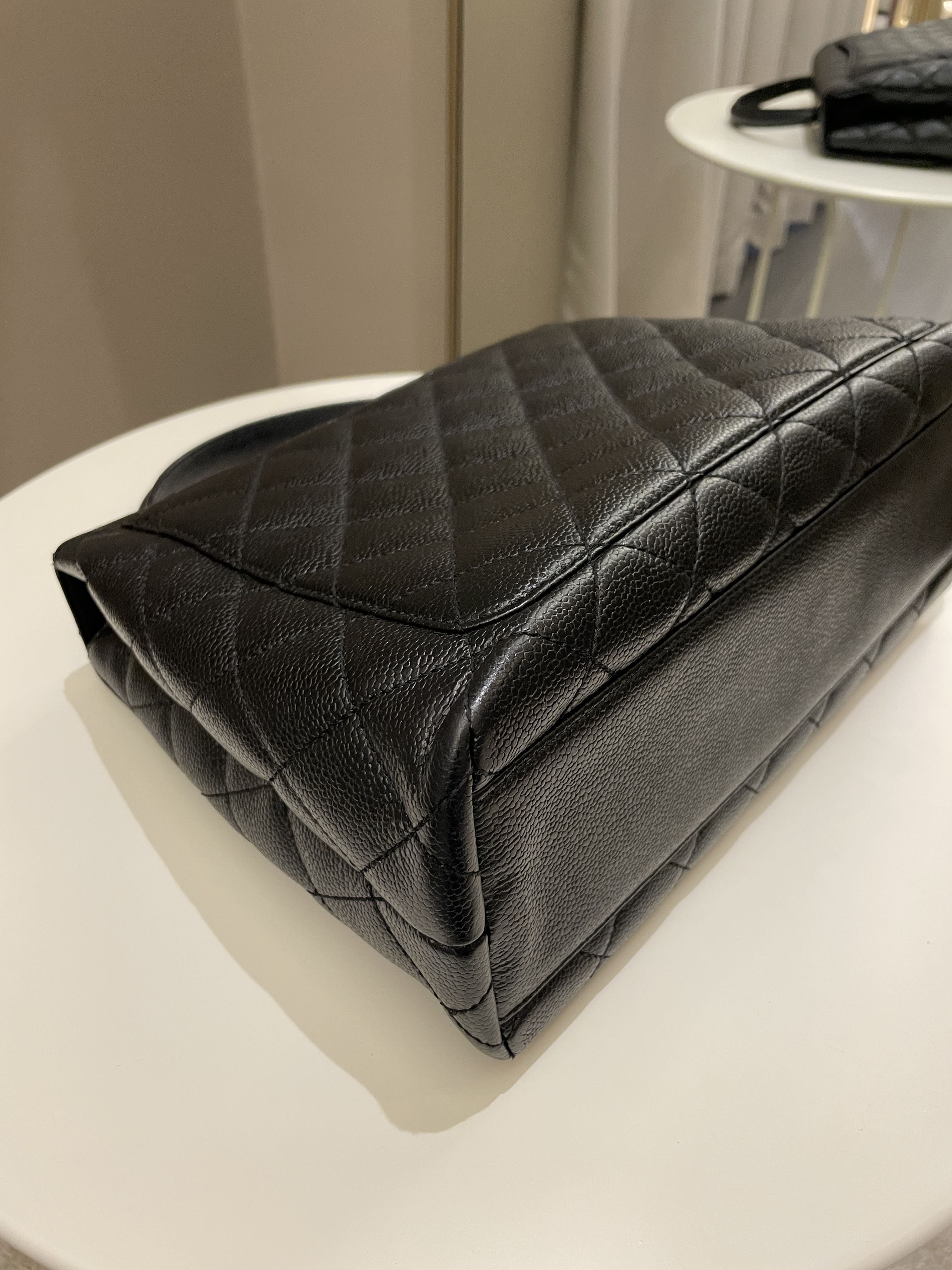 Chanel Kelly Quilted Top Handle Flap Black Caviar